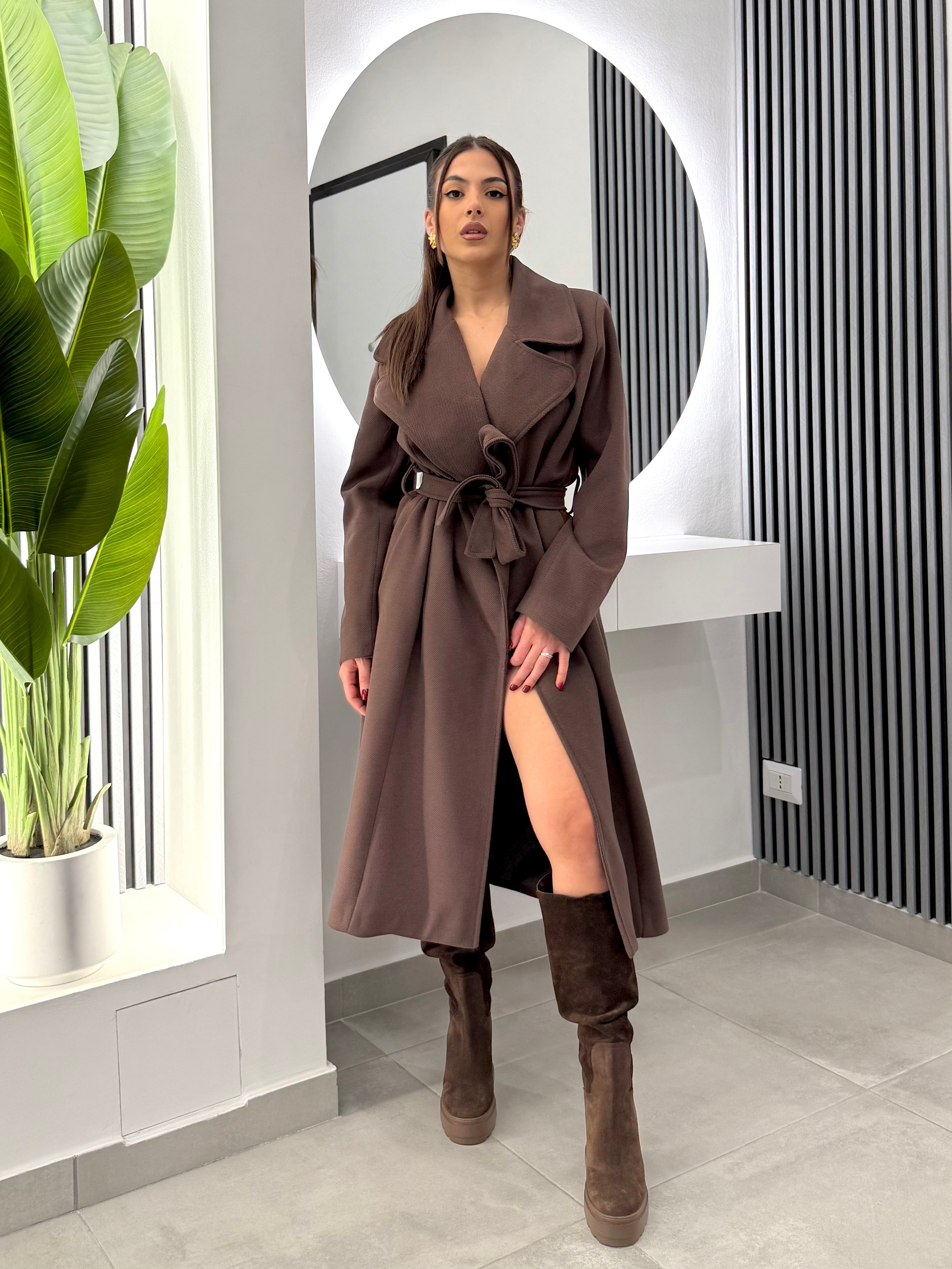 D'Elle Giulia Mastini - Cappotto Con Cintura Marrone