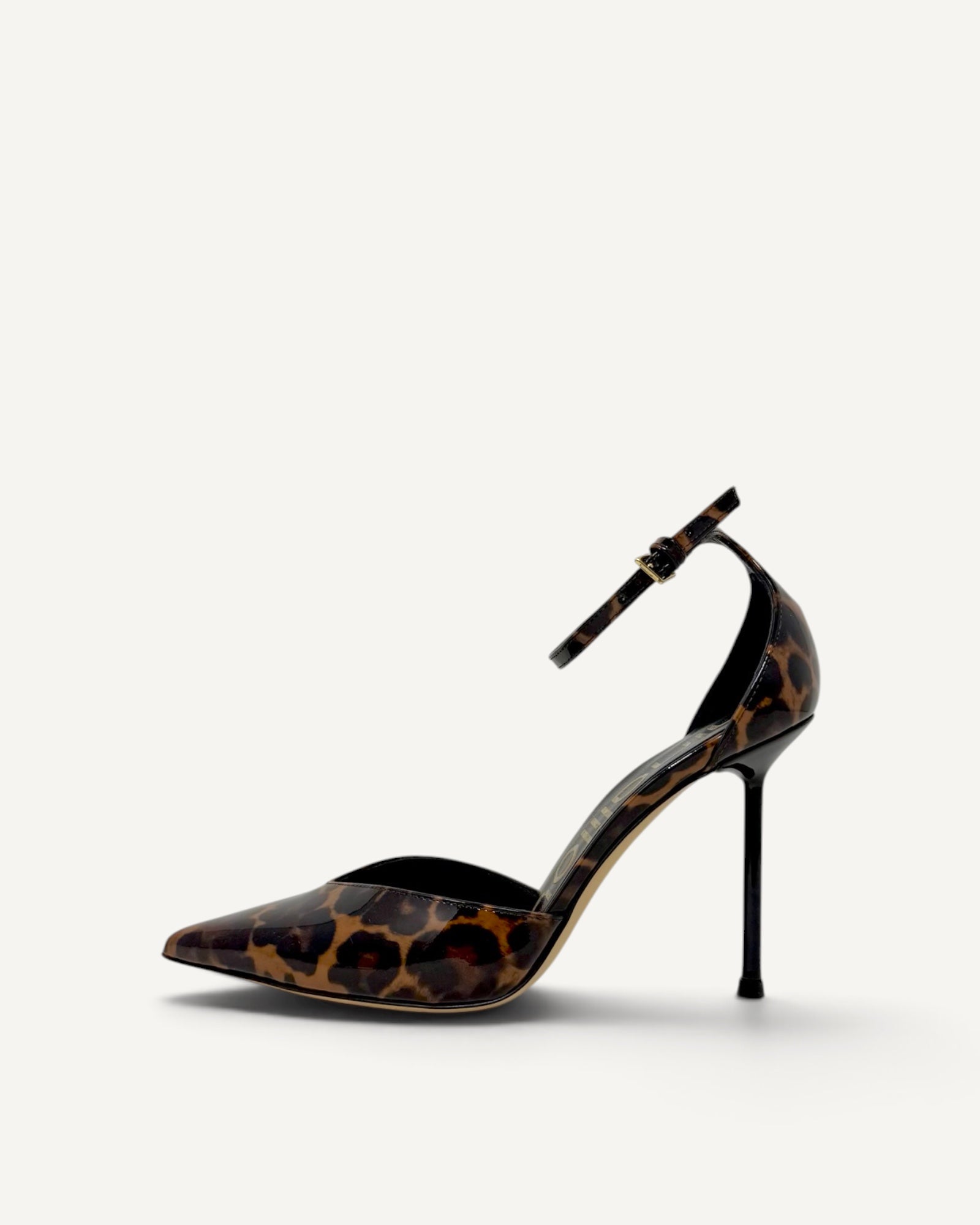 Nina Lilou - Décolleté Maculata in Pelle Lucida con Tacco Nero