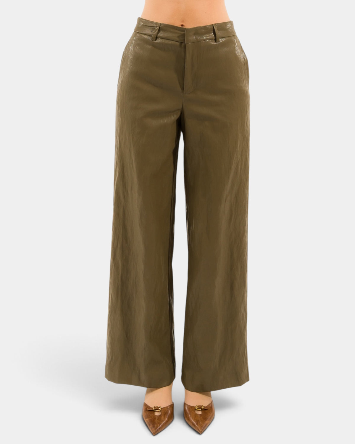 Kontatto - Pantalone Uomo Ecopelle Militare