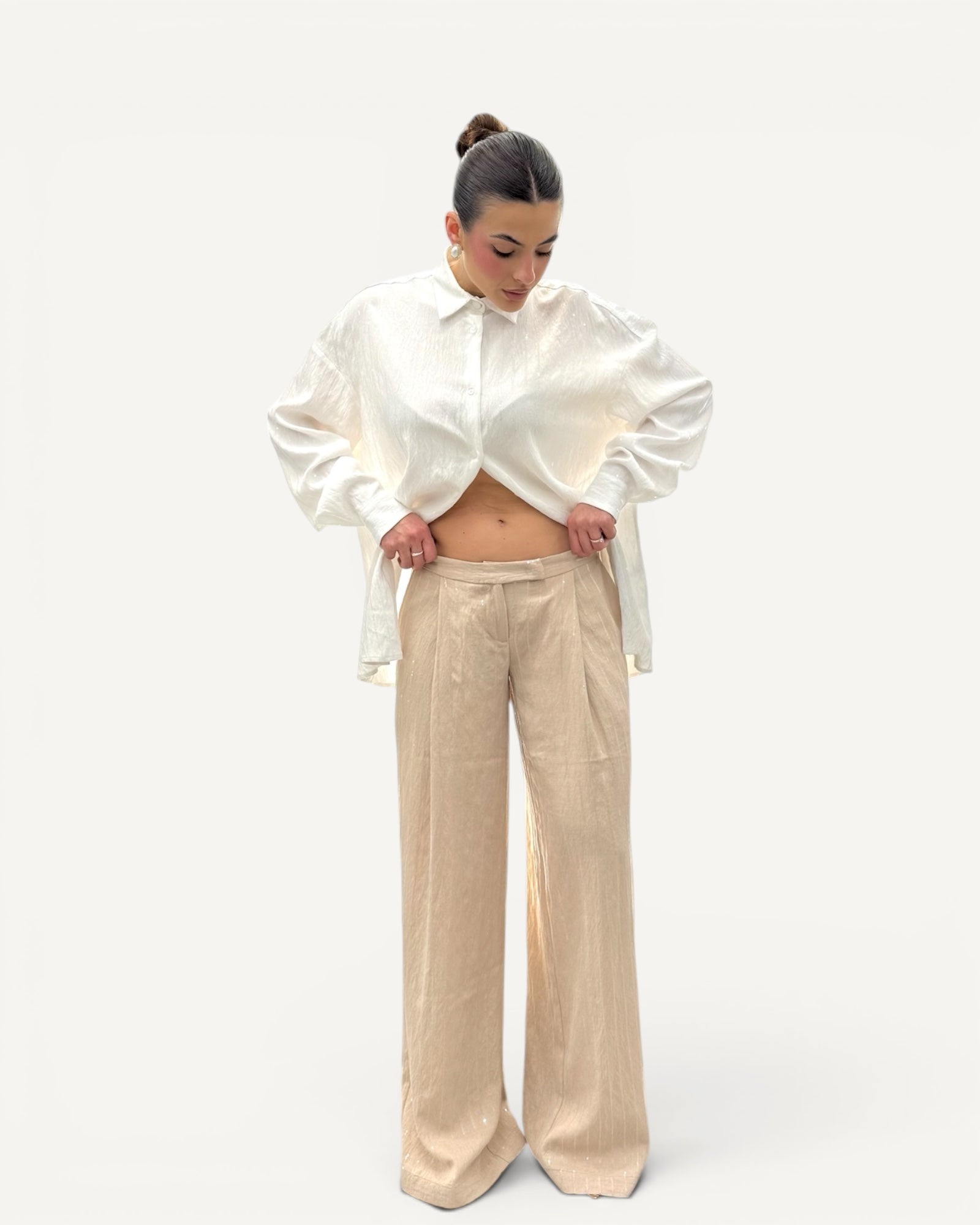 Silence Limited - Camicia Misto Lino Bianca