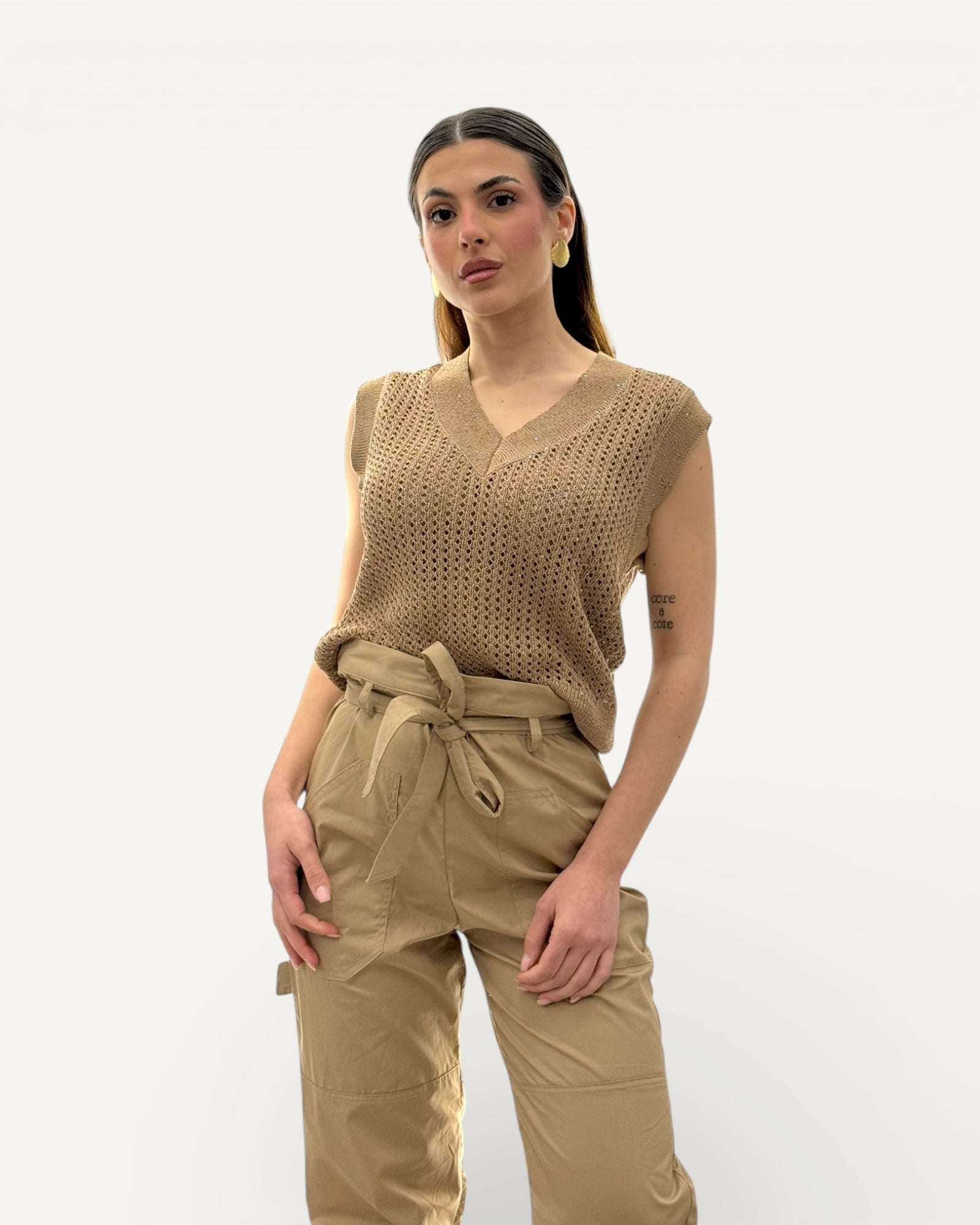 No Secrets - Gilet Crochet e Paillettes