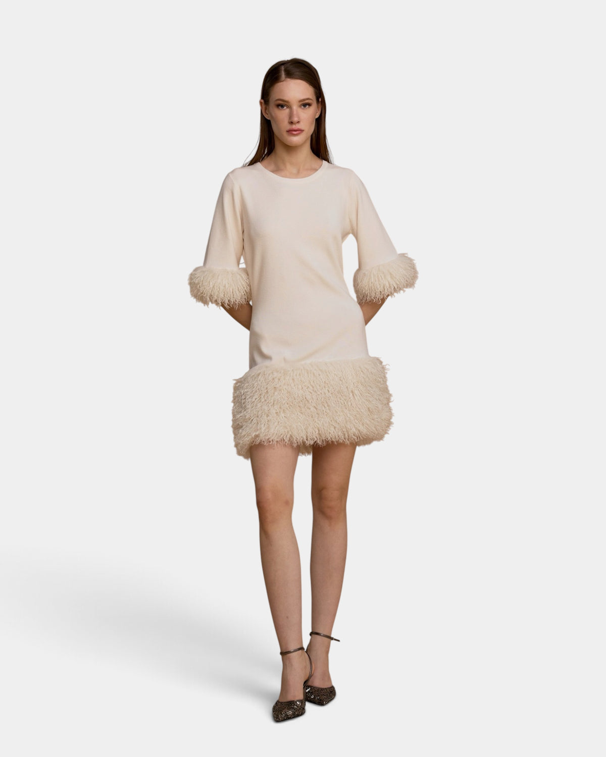 No Secrets - Abito Maglia e Simil Mongolia Latte