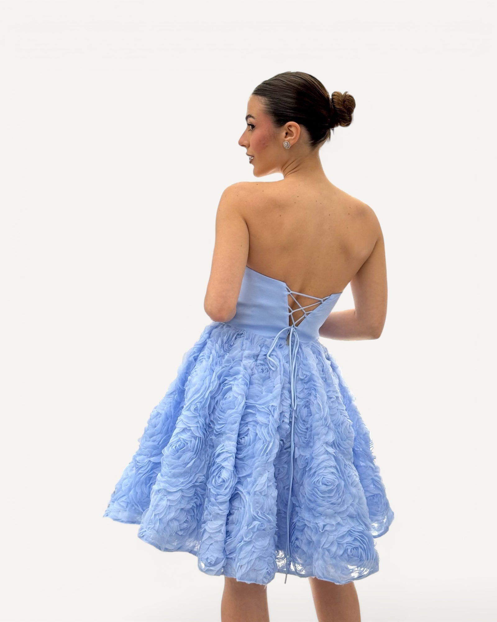 No Secrets - Abito Corto con Rose e Tulle