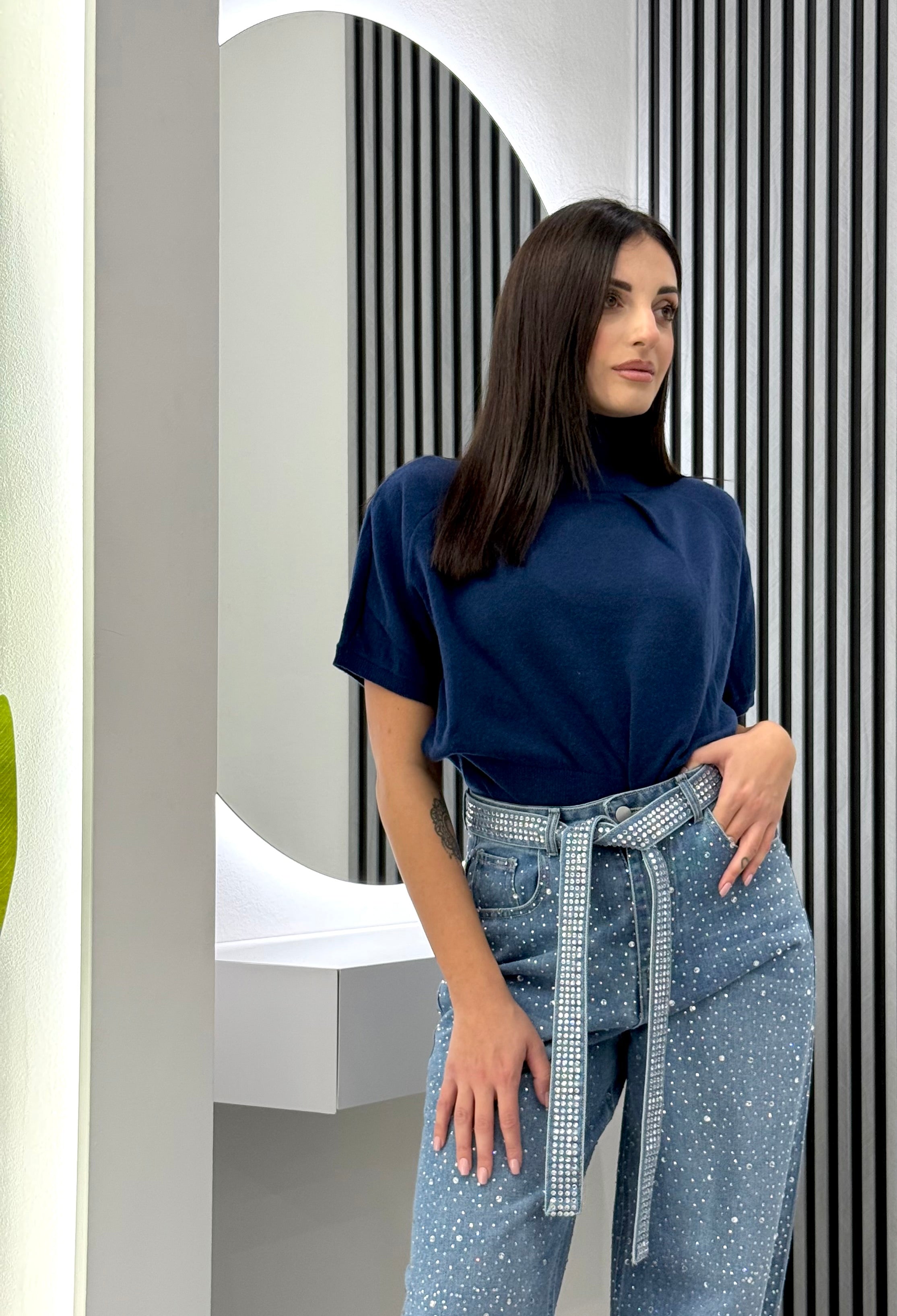 Club Crochet - Top Cashmer Blu