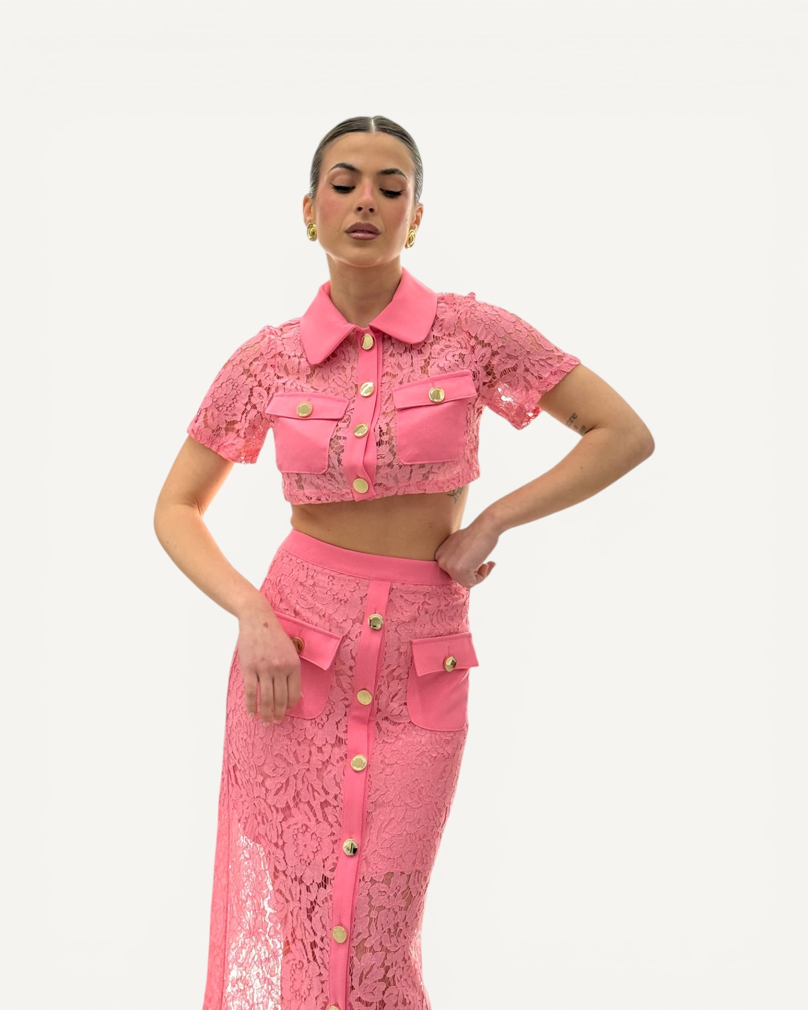 No Secrets - Camicia Crop Pizzo