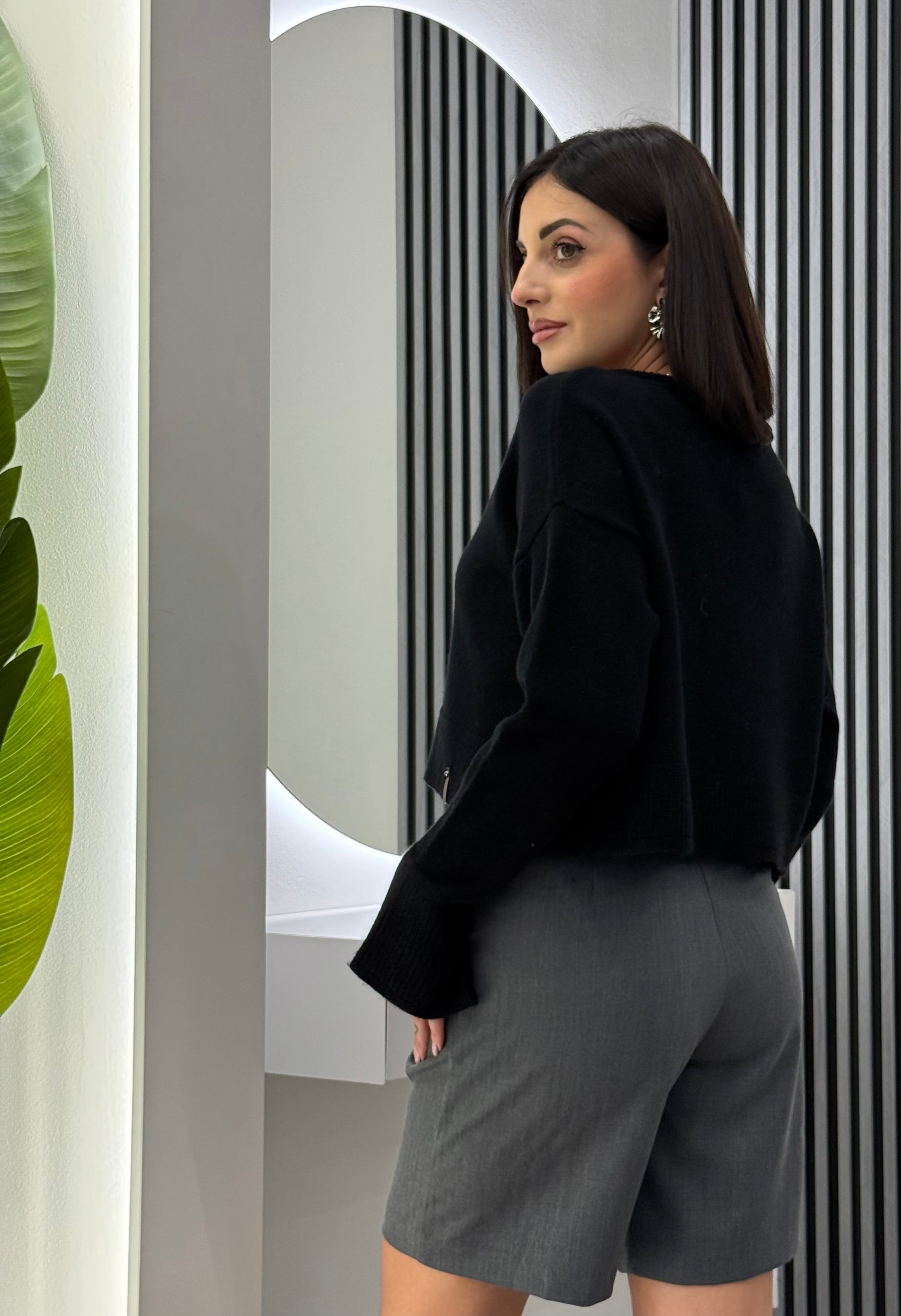 Club Crochet - Maglia Crop Nera