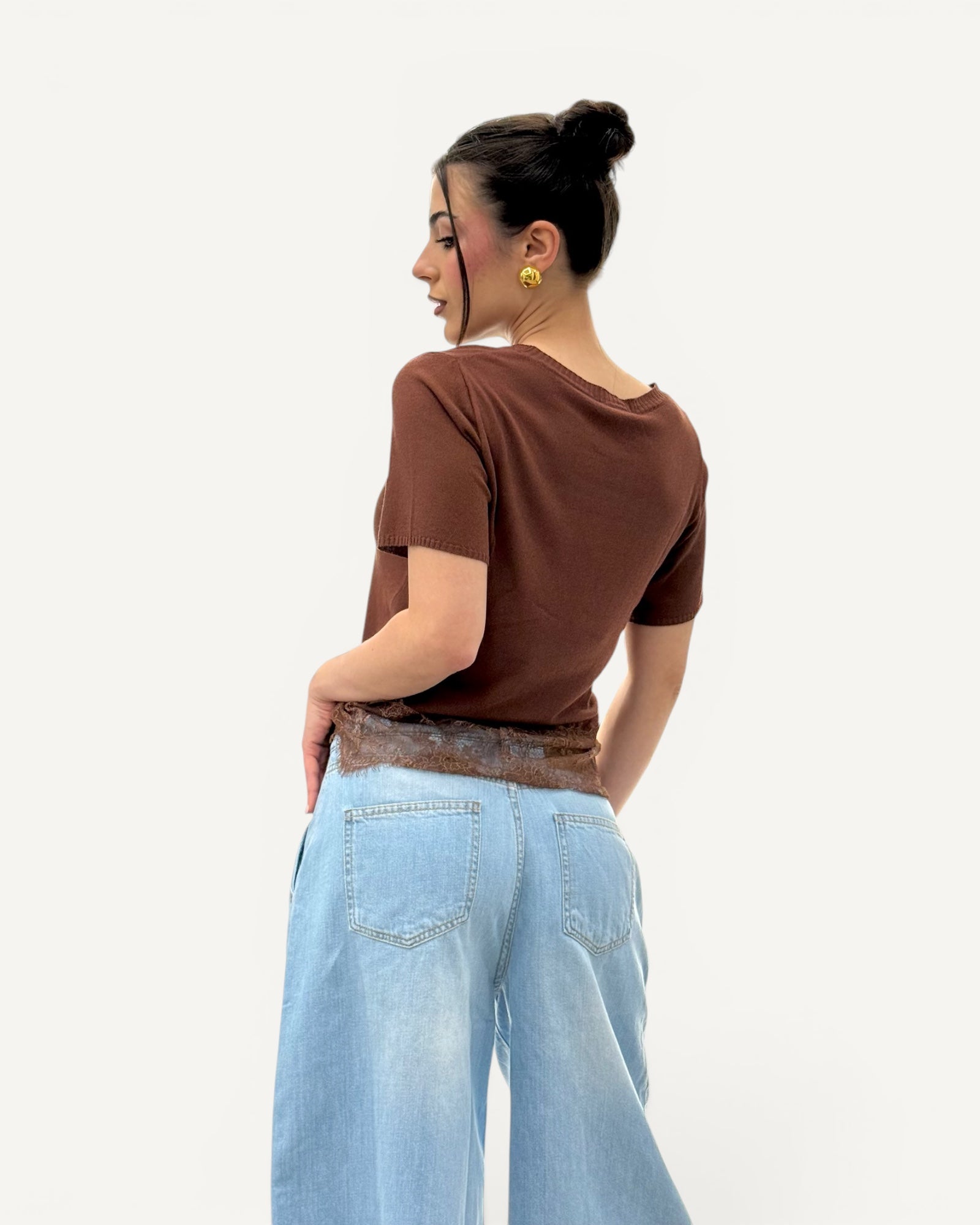 Kontatto - Maglia Girocollo Pizzo