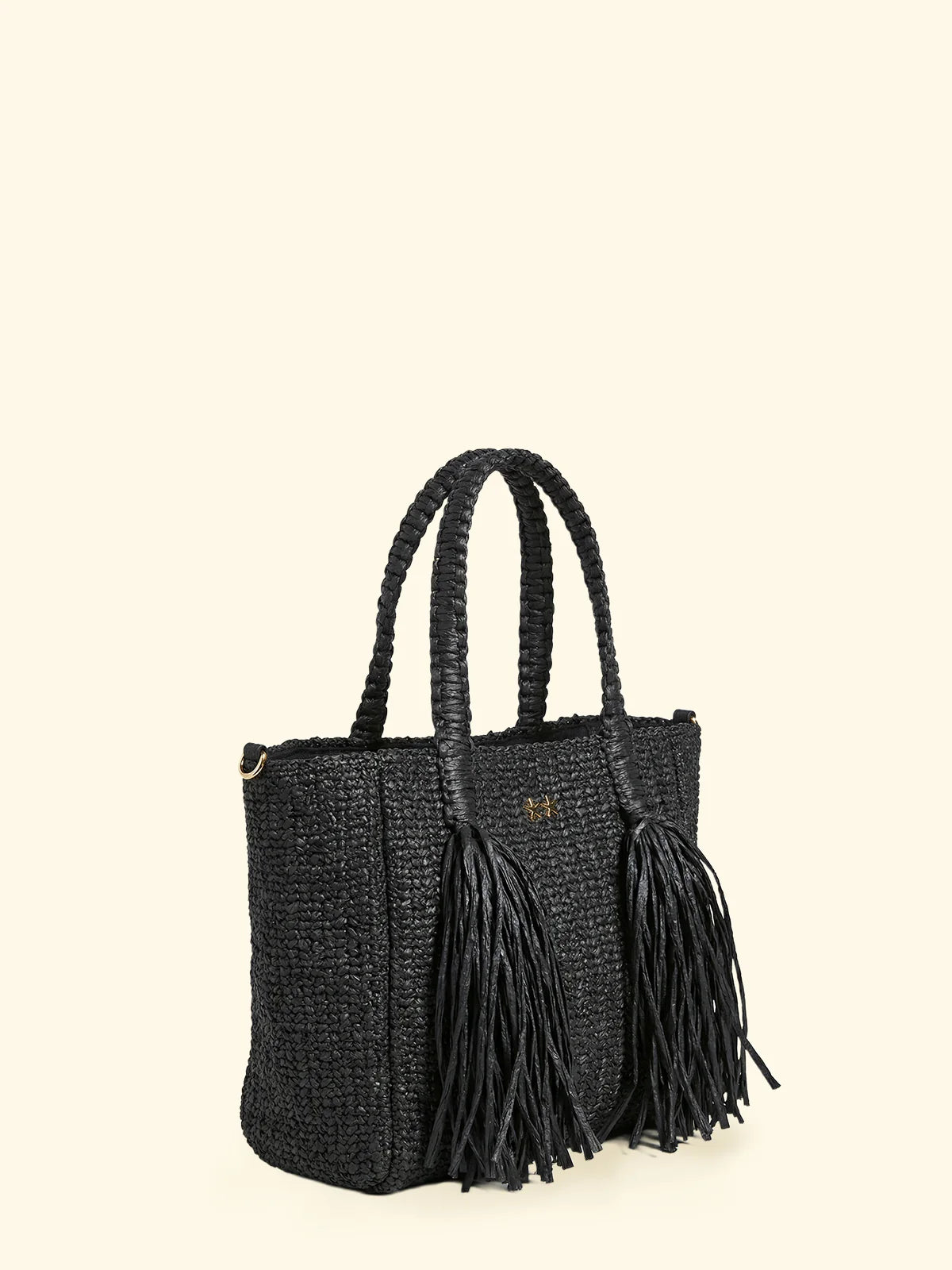 F**K - Mini Bag Paglia Frange e Tracolla Removibile SW0045-BK