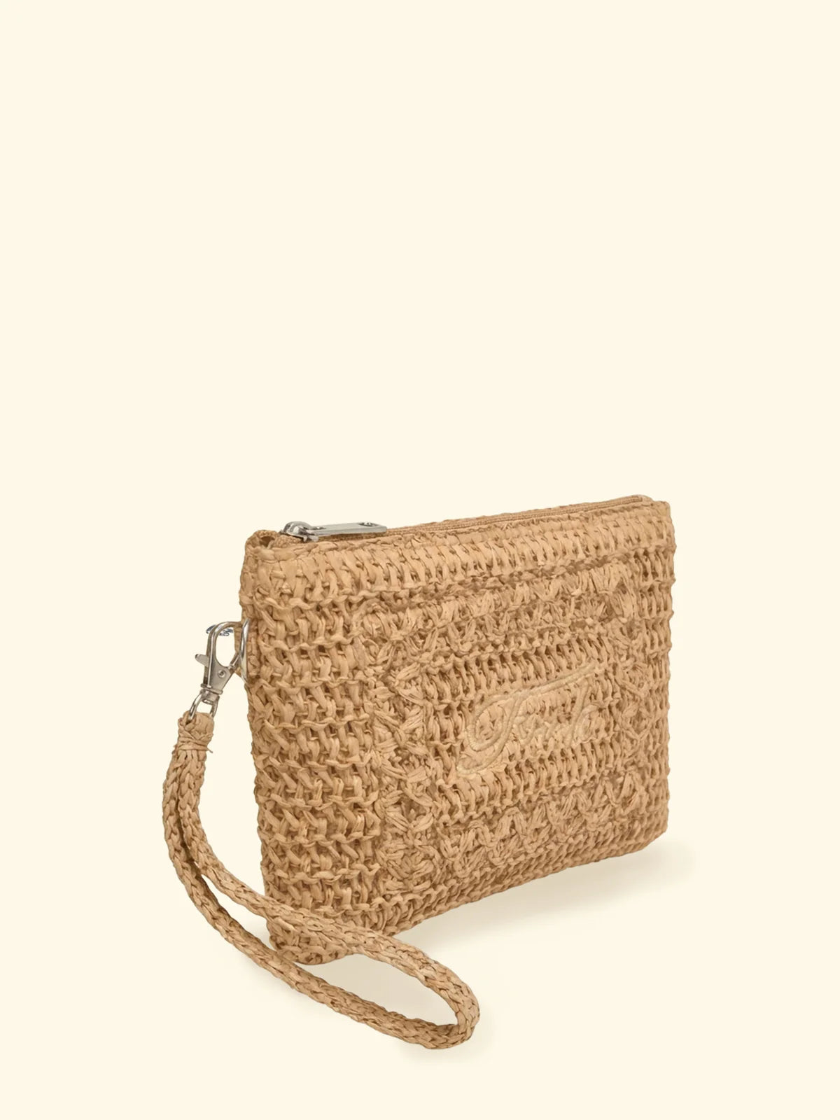 F**K - Mini Pochette Rafia Logo Ricamato e Laccetto Polso SW0007-BG