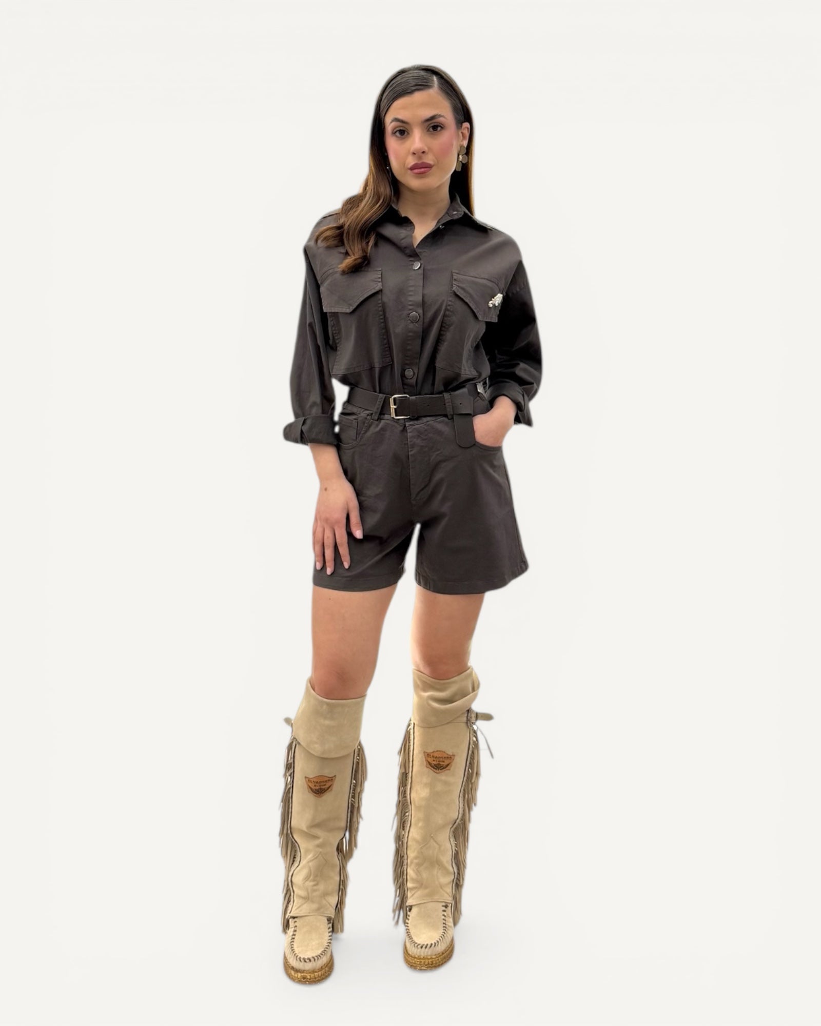 KikiSix - Shorts Denim Testa di Moro