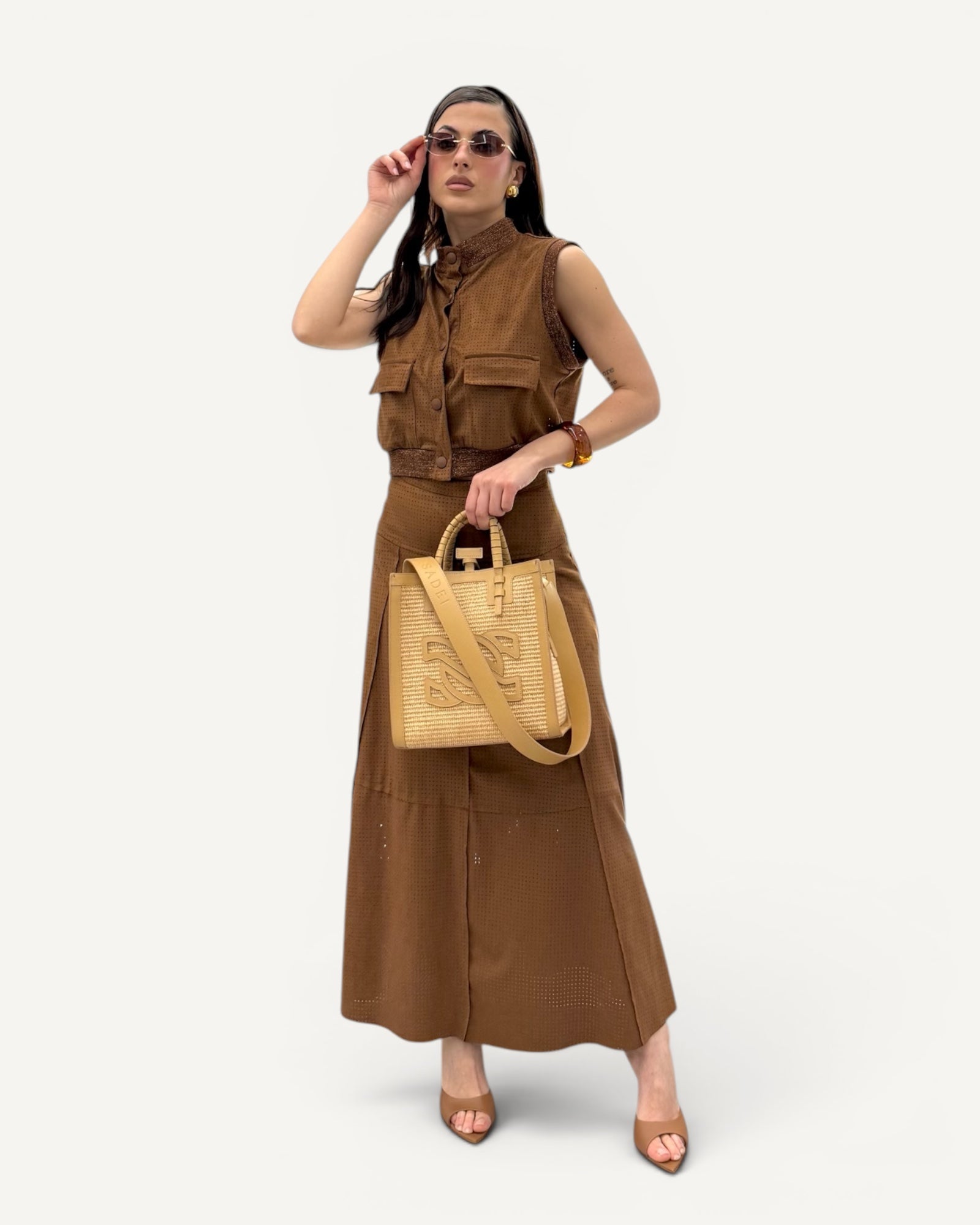 KikiSix - Gilet Camoscio e Lurex