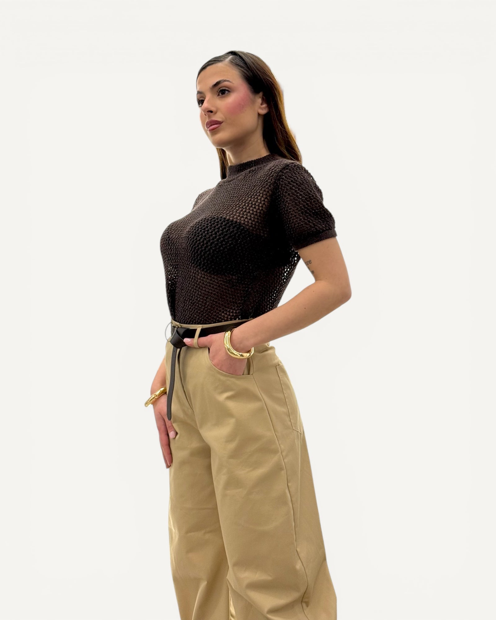 KikiSix - Maglia Mezza Manica Lurex