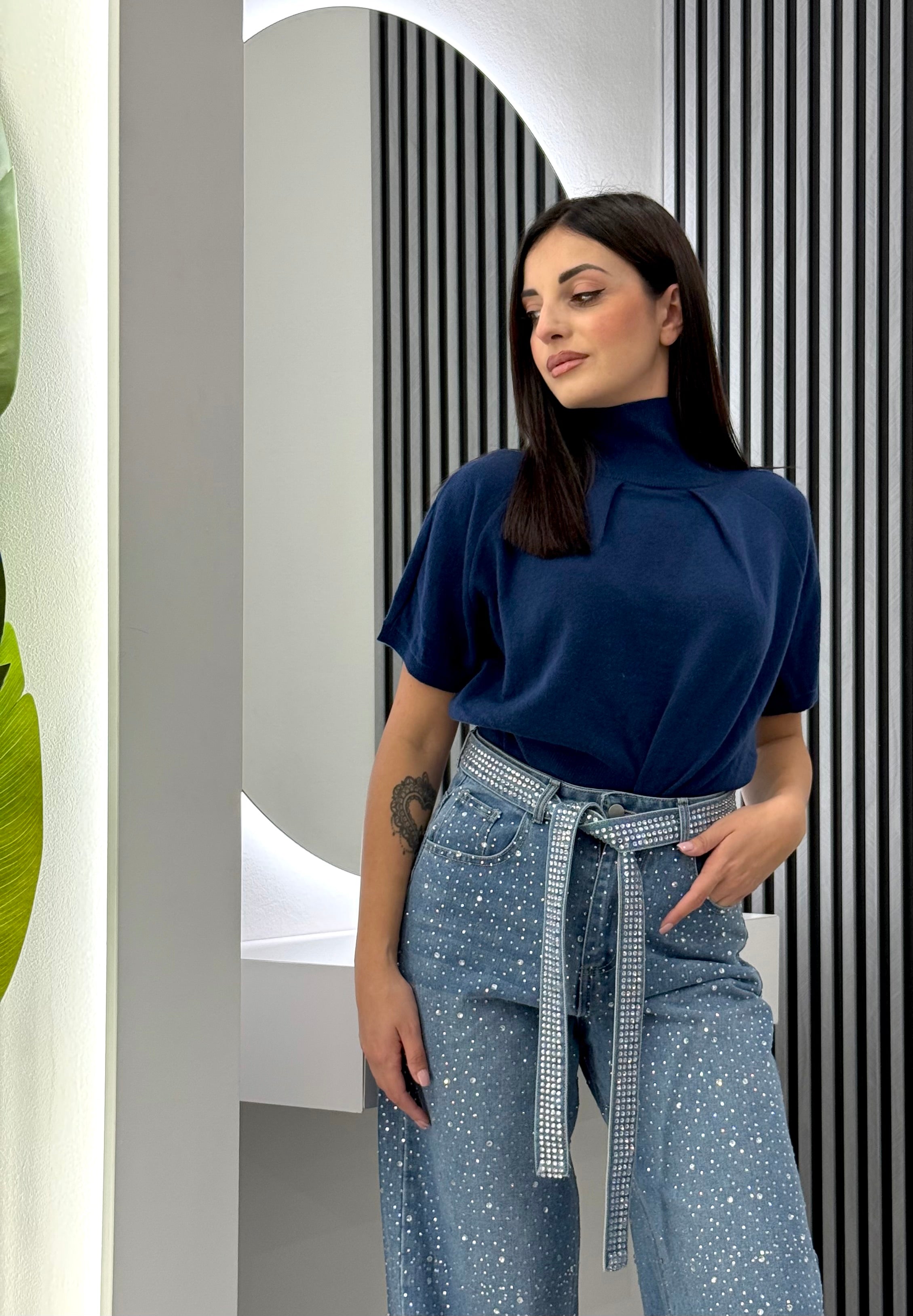 Club Crochet - Top Cashmer Blu