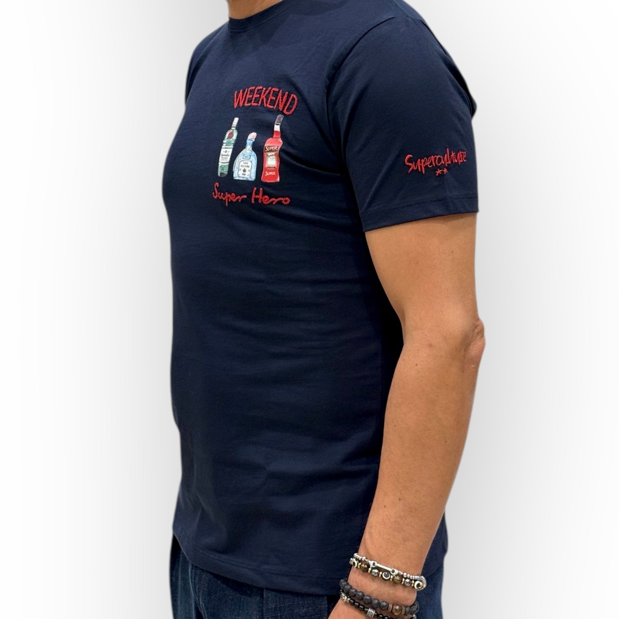 Superculture - T-Shirt "Weekend Super Hero" Blu