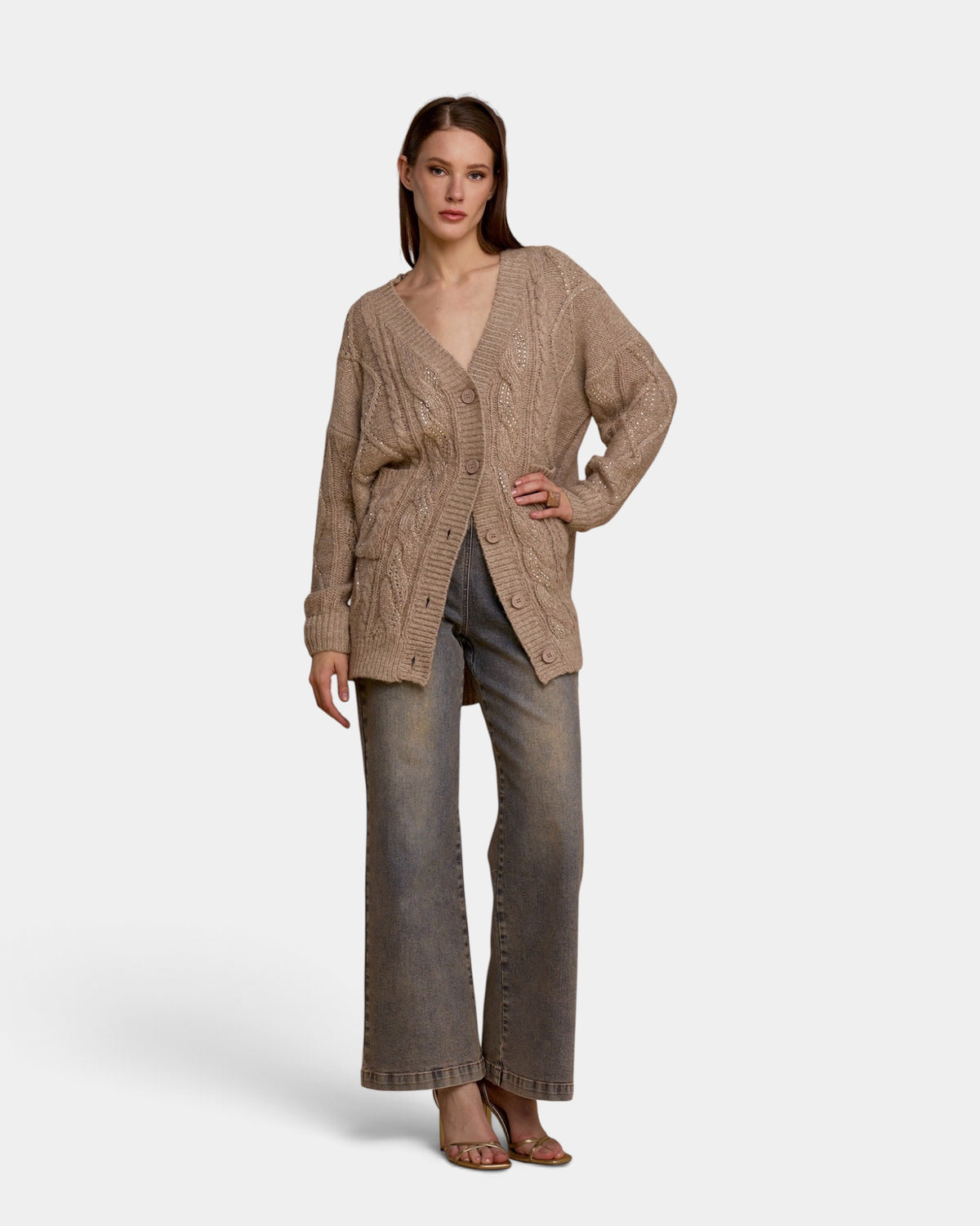 No Secrets - Maxi Cardigan Luxury Nocciola