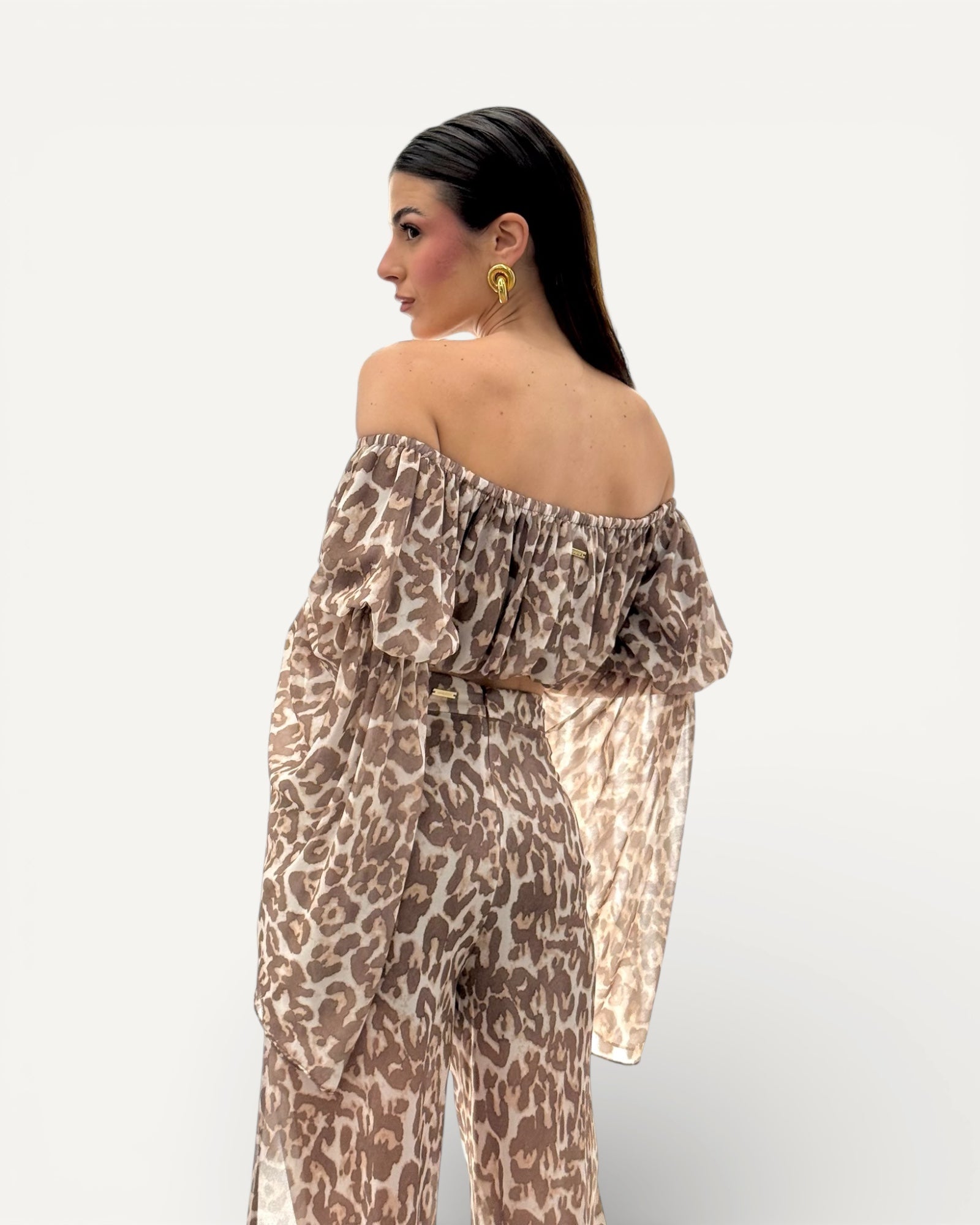 No Secrets - Blusa Crop Animalier