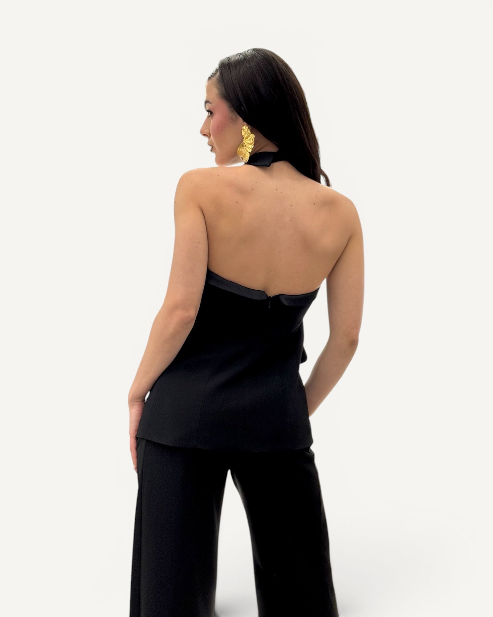 Hanita Couture – Gilet Smoking Nero ad Incrocio