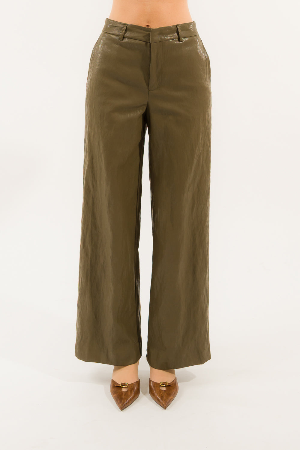 Kontatto - Pantalone Uomo Ecopelle Militare