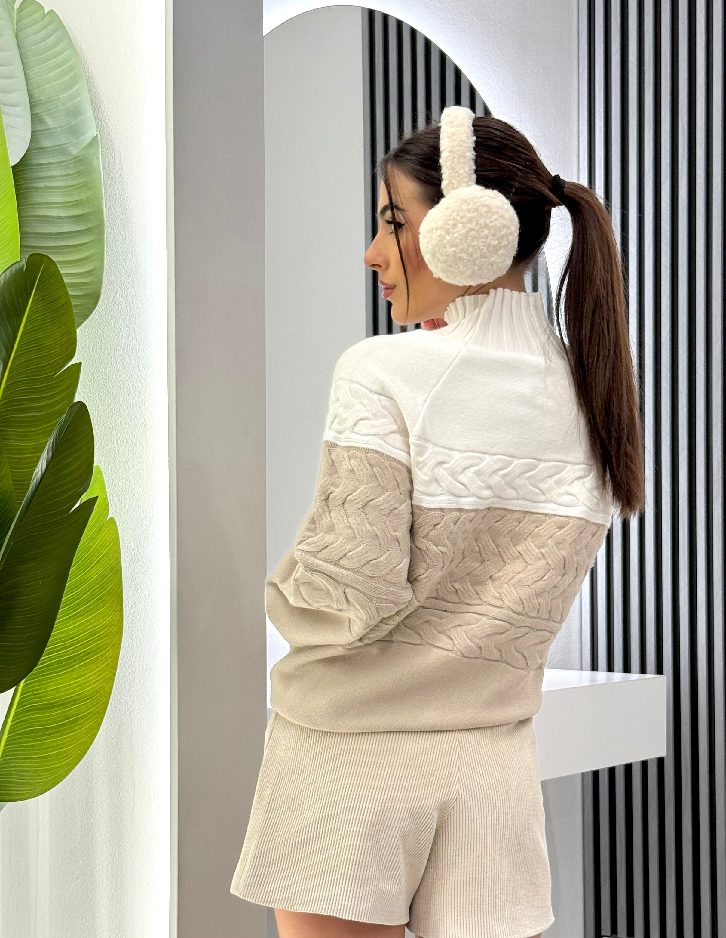 Club Crochet - Maglia Trecce Bicolore