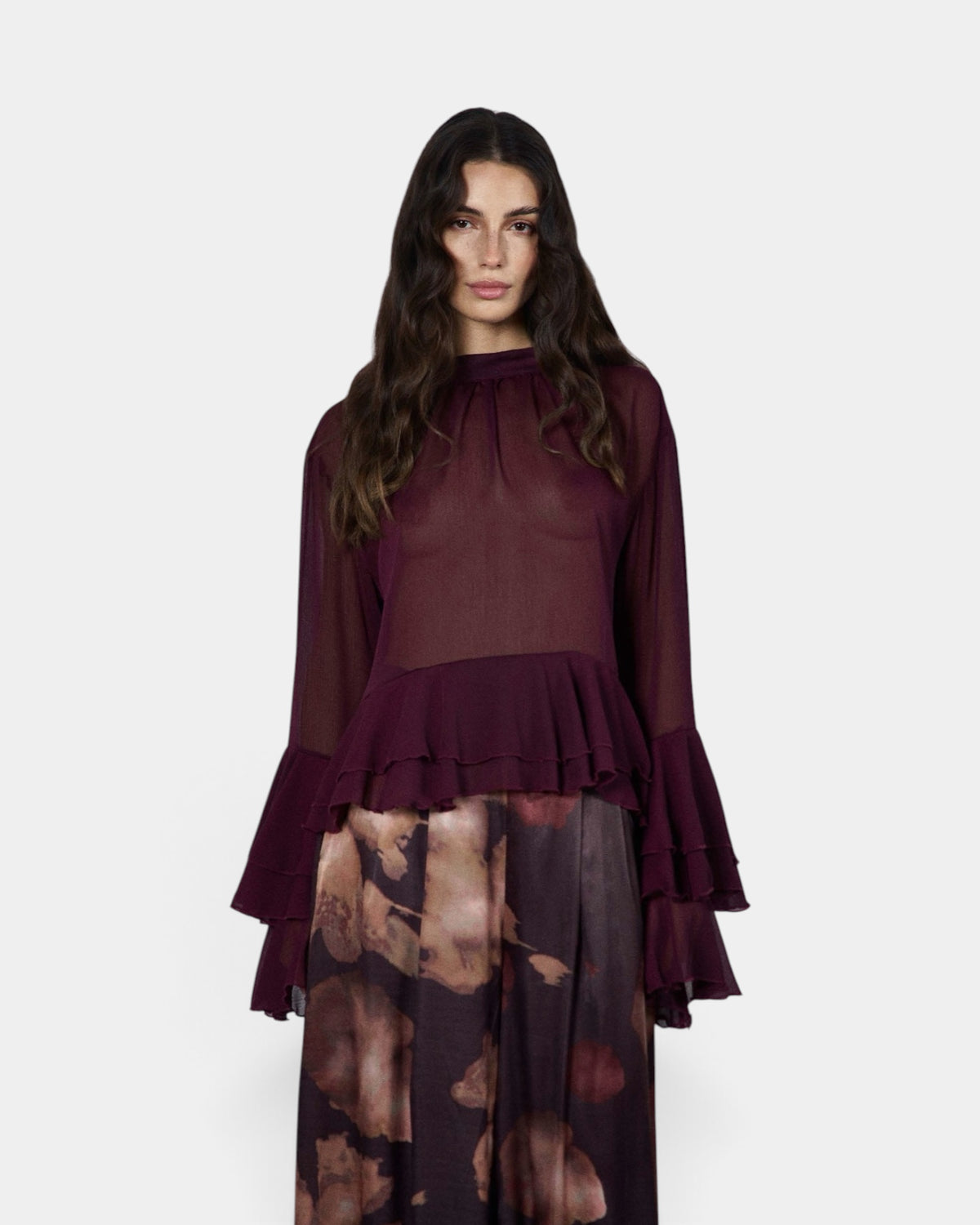 D'Elle - Giulia Mastini - Camicia Volant Bordeaux