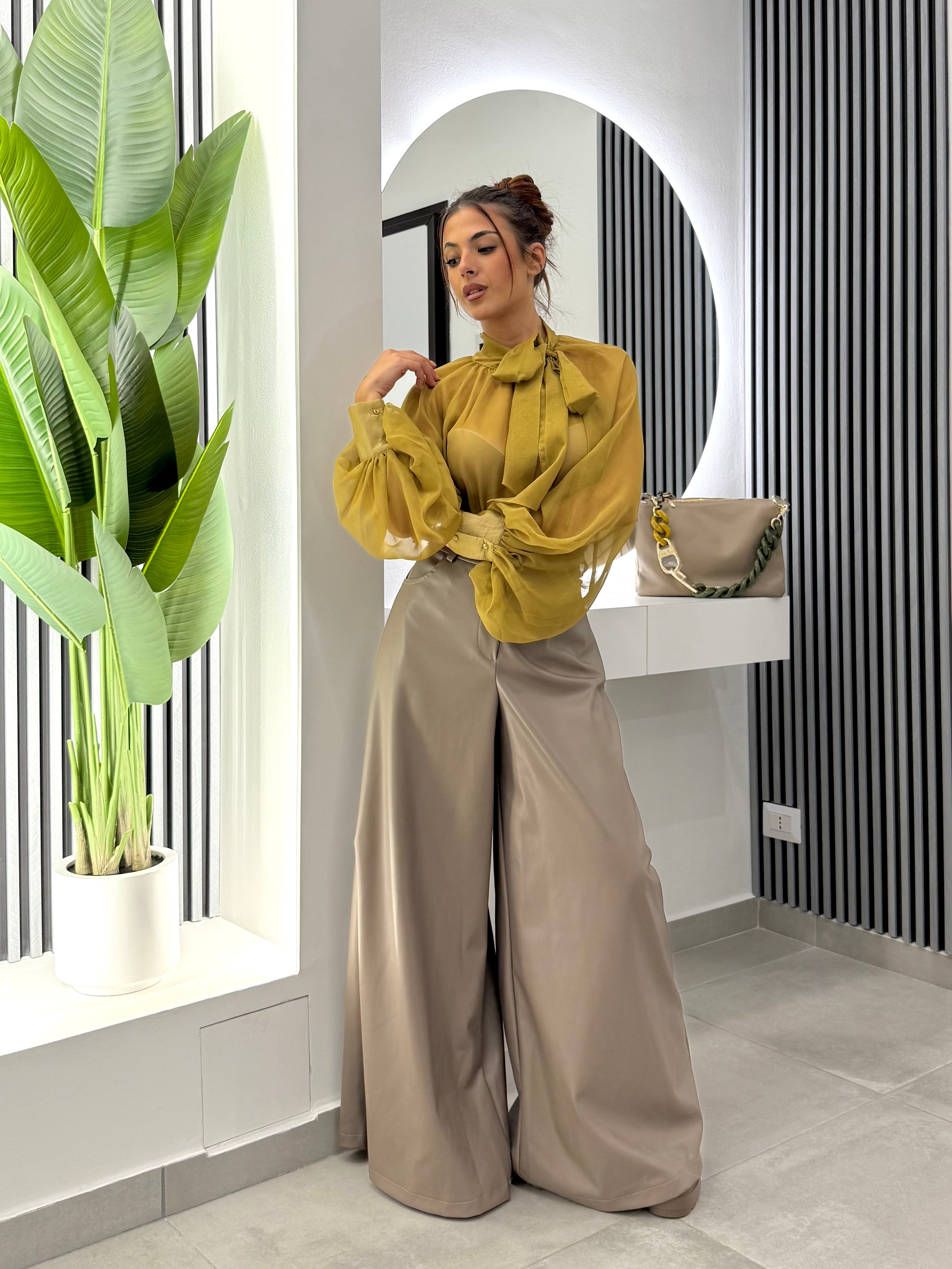 Kontatto - Pantalone Ampio Ecopelle