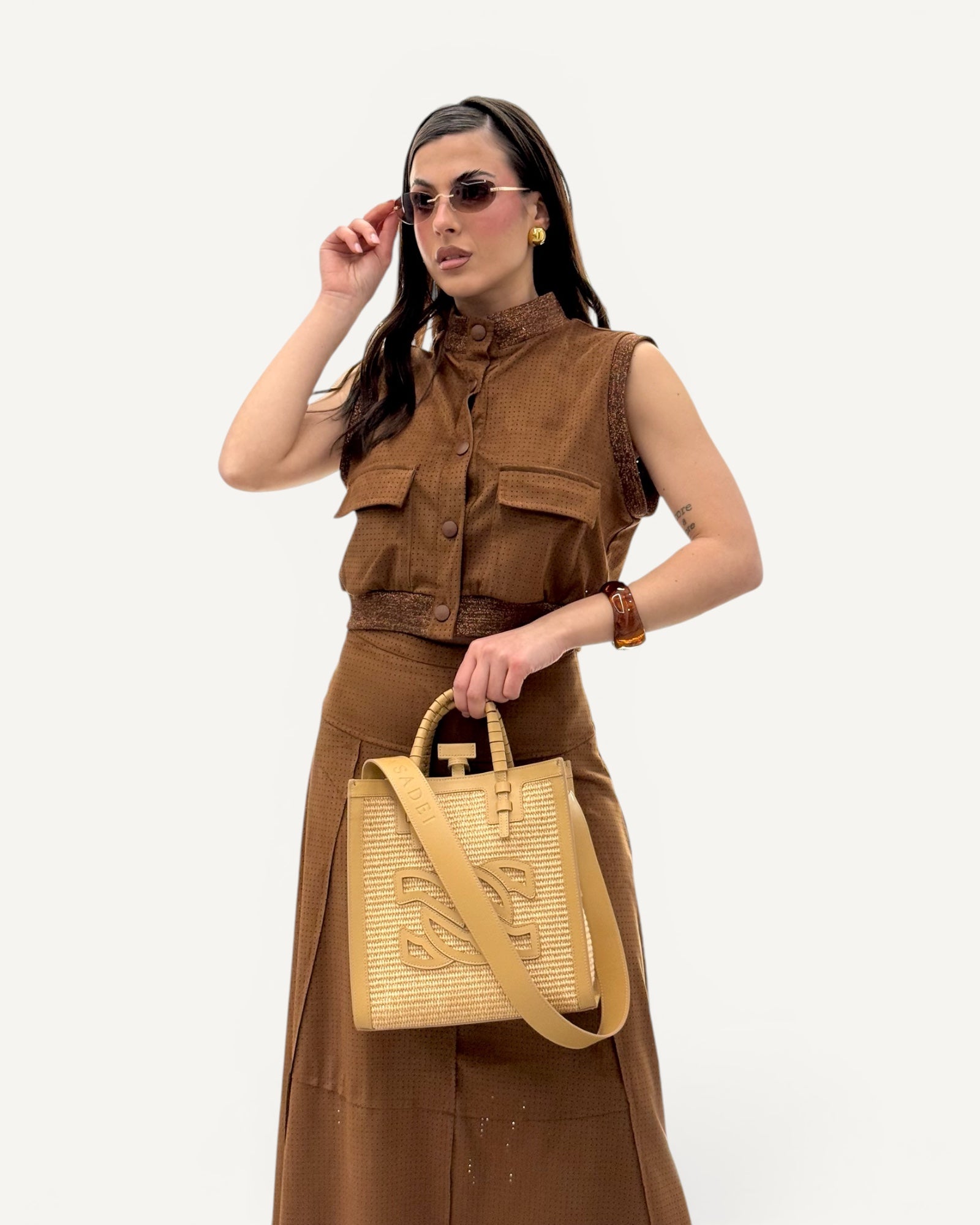 KikiSix - Gilet Camoscio e Lurex