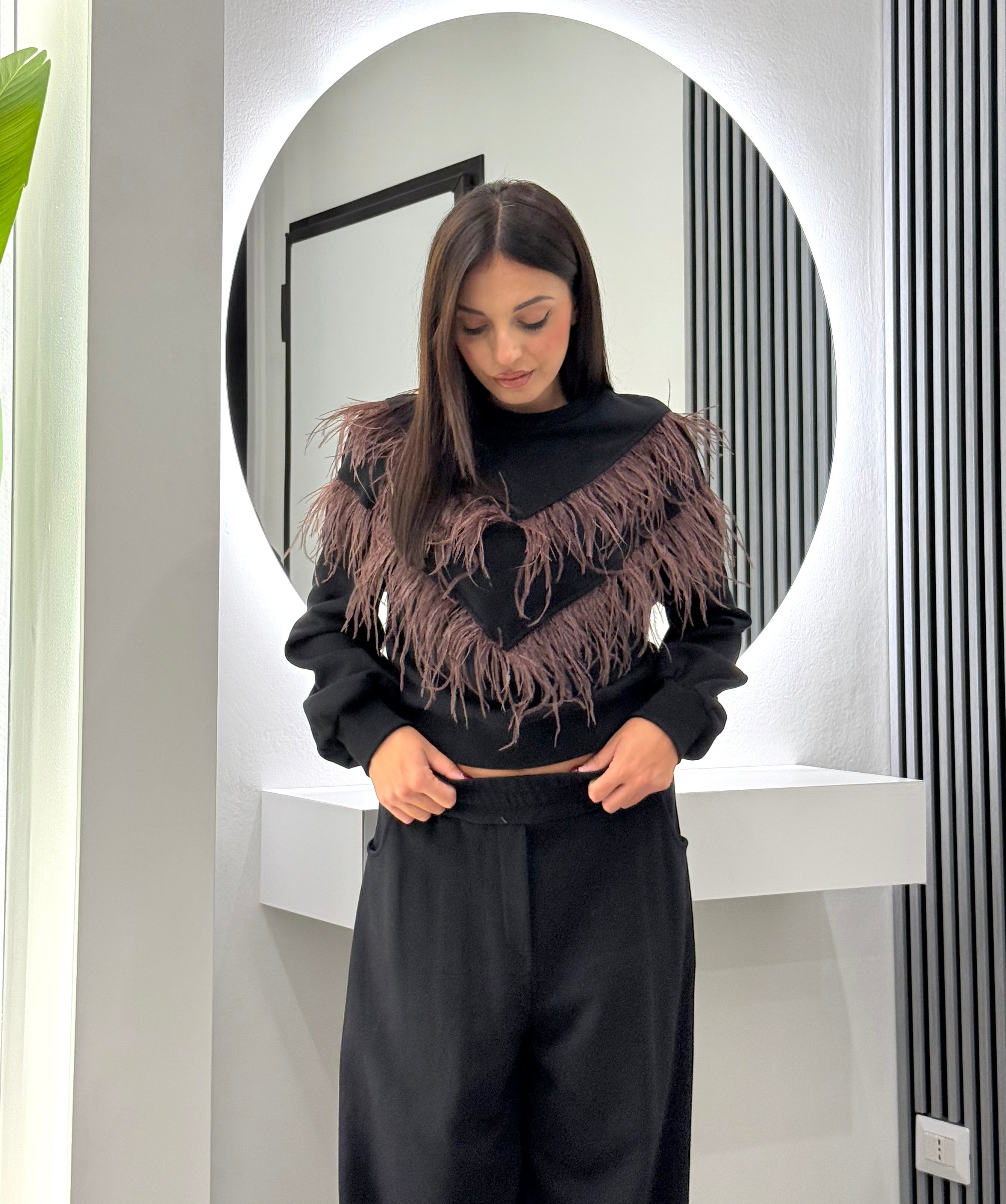 D'Elle Giulia Mastini - Felpa con Piume