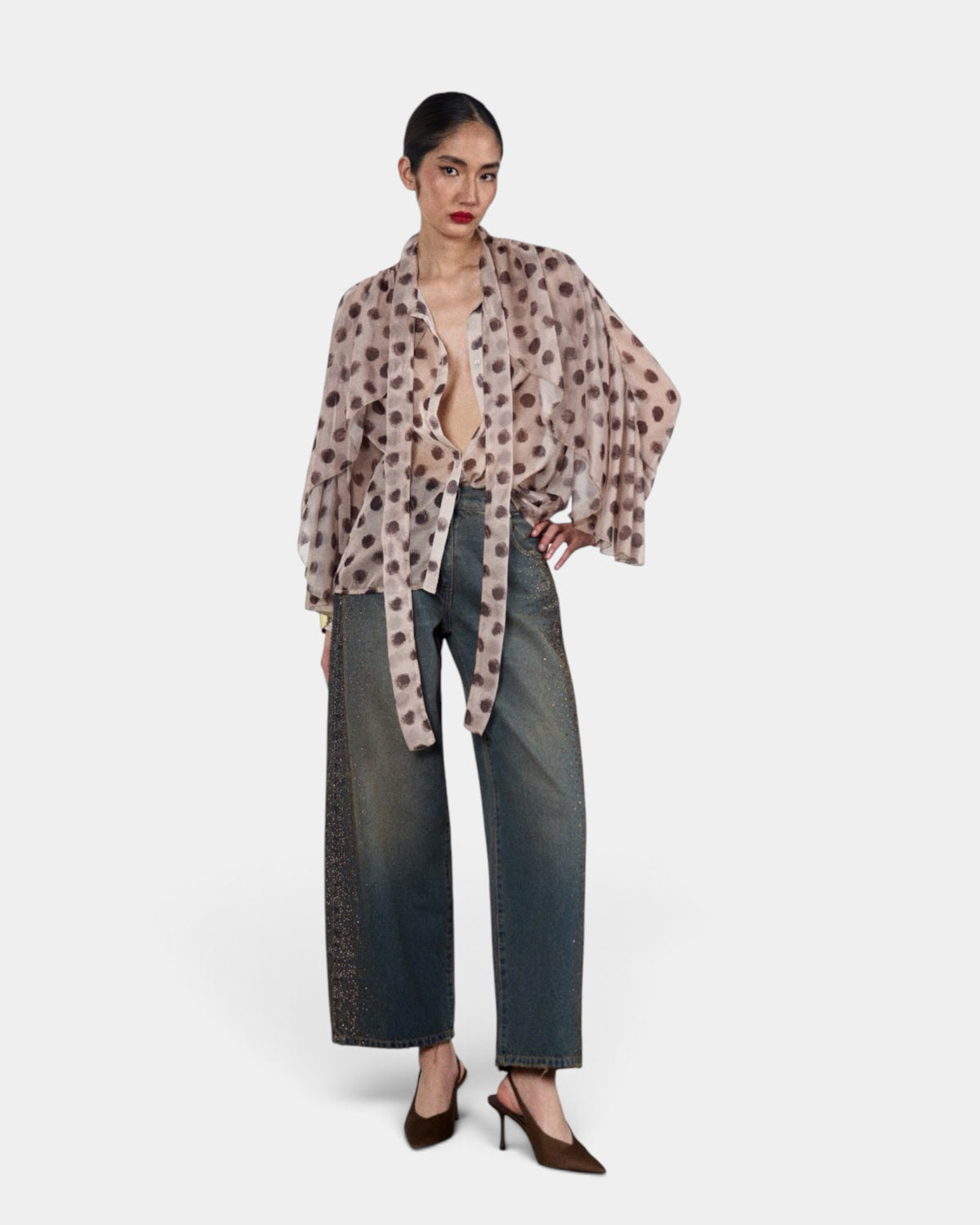 D'Elle - Giulia Mastini - Camicia Pois con Fiocco