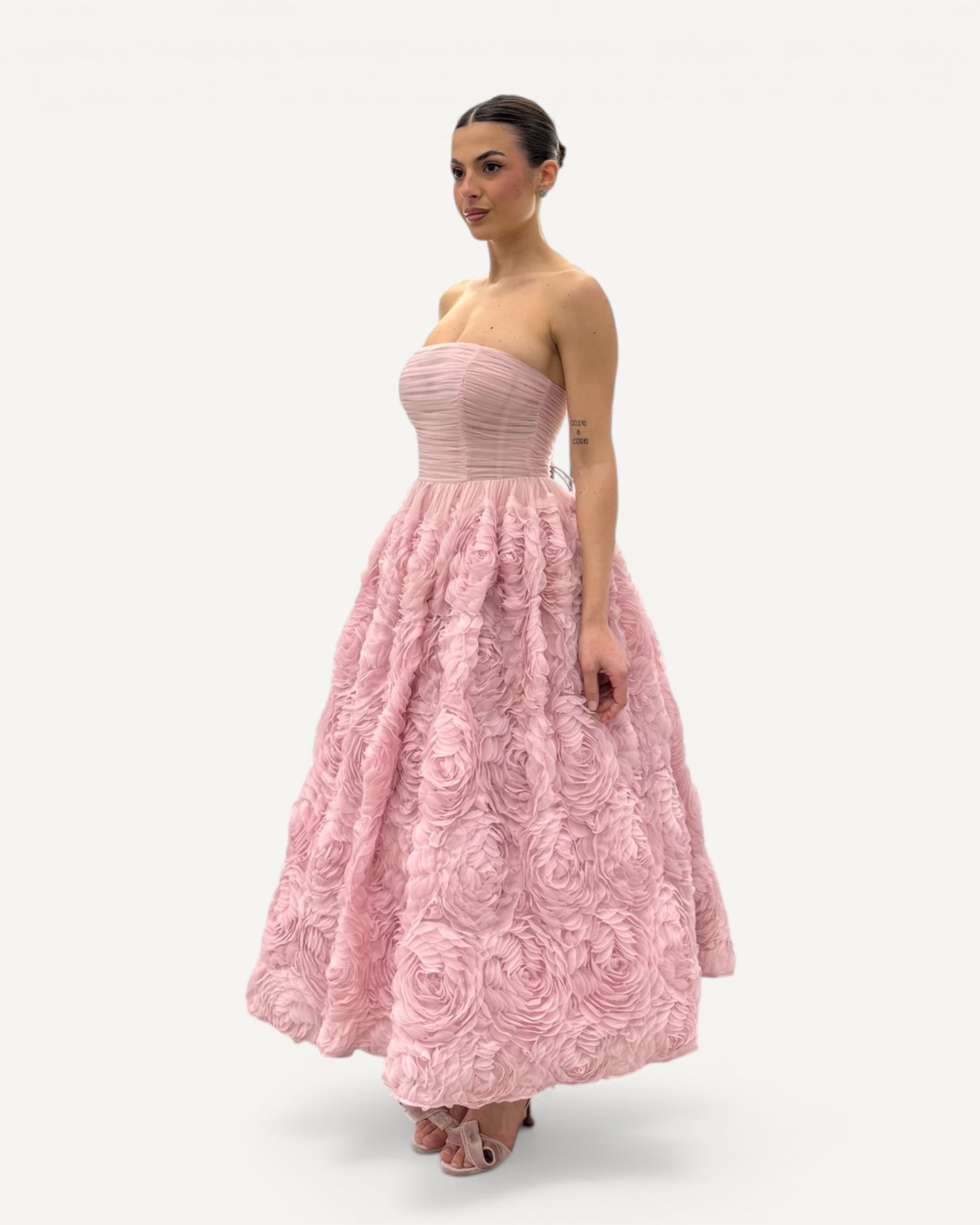 No Secrets - Abito Midi con Rose e Tulle