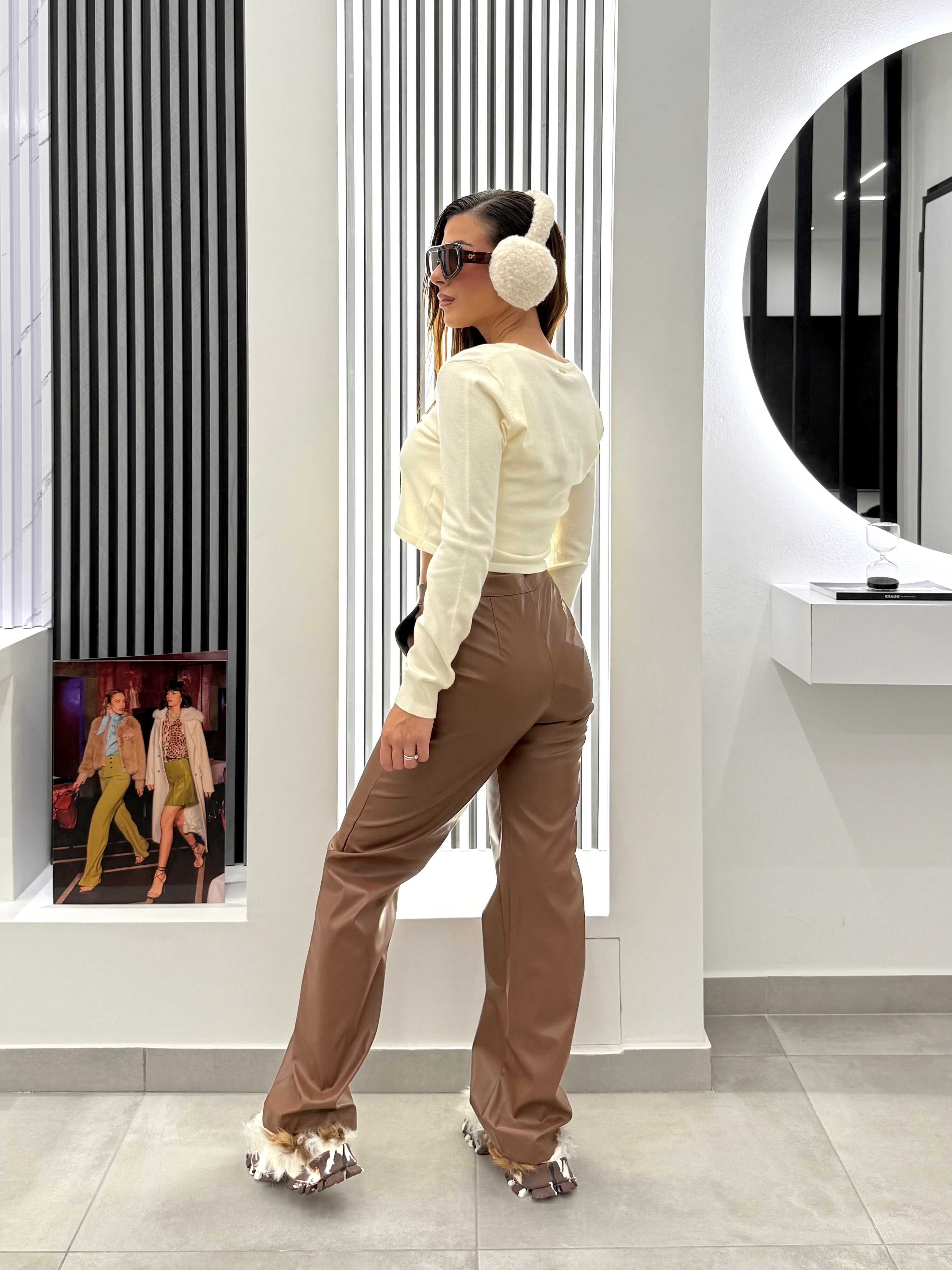 No Secrets - Pantalone Similpelle Cammello