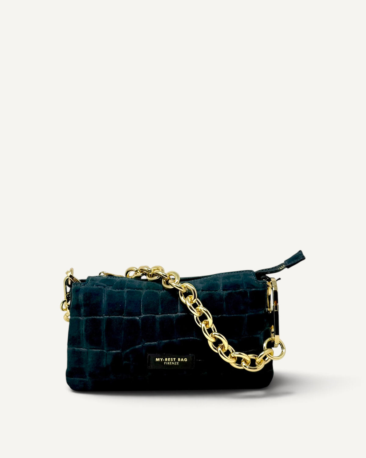 My Best Bag - Borsa Reflex Croco Suede Mini Ottanio