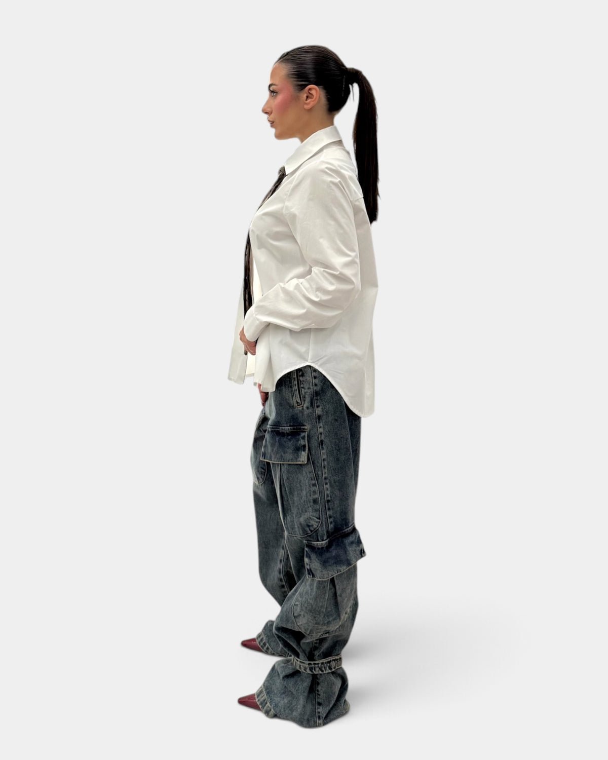 Silence Limited - Jeans Cargo Denim Sabbiato