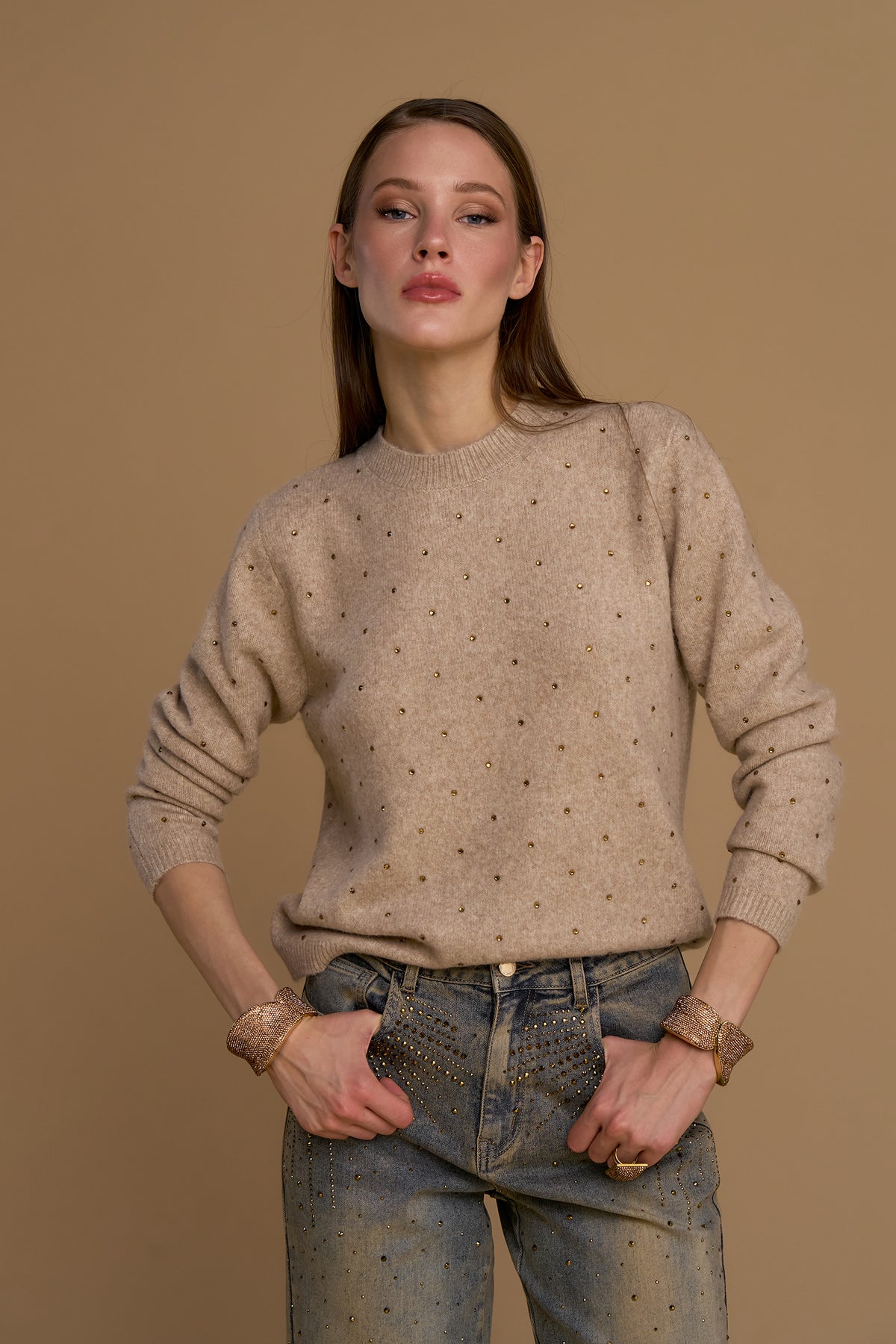 No Secrets - Maglia Girocollo Studs