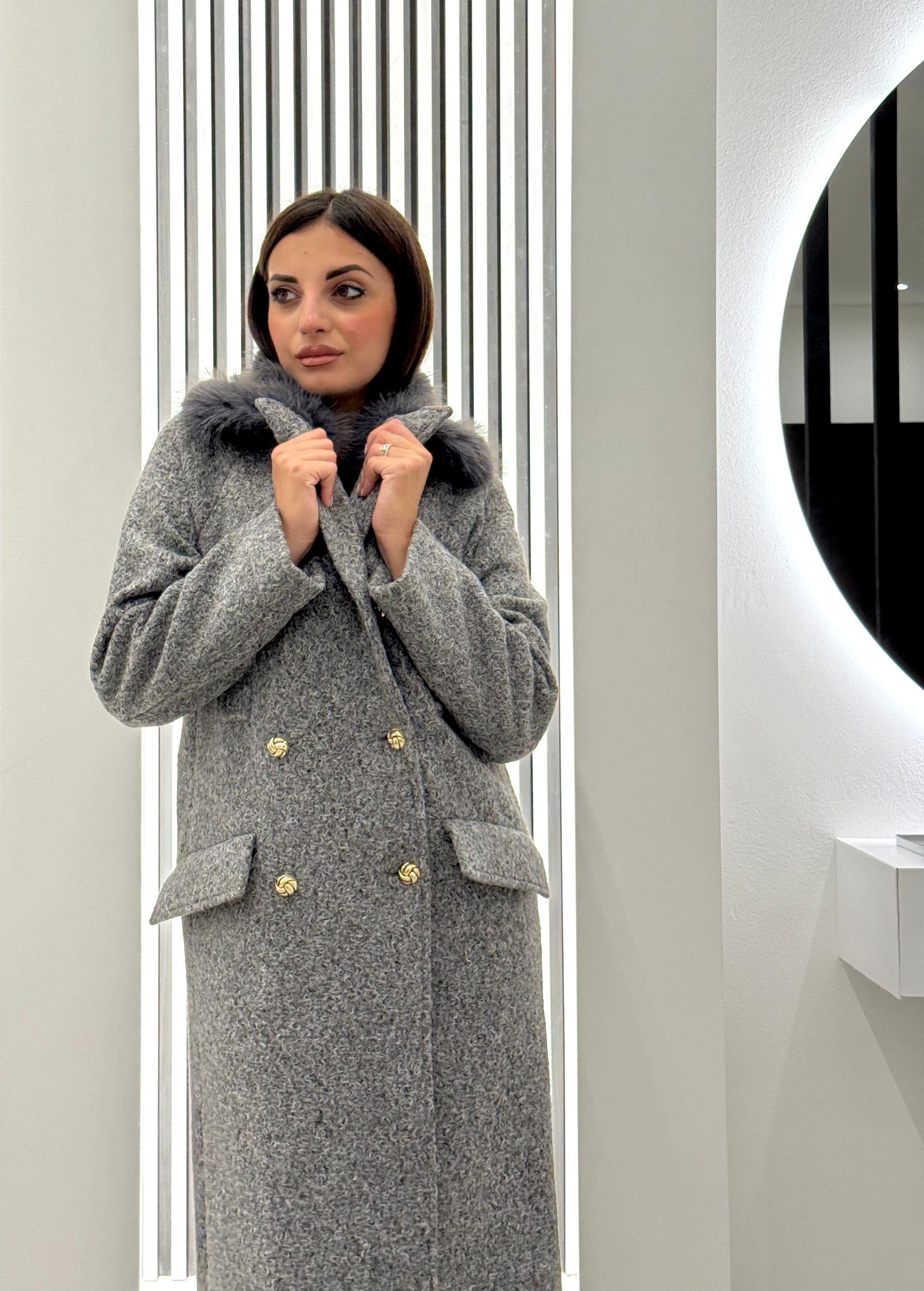 Koralline - Cappotto Collo Pelliccia