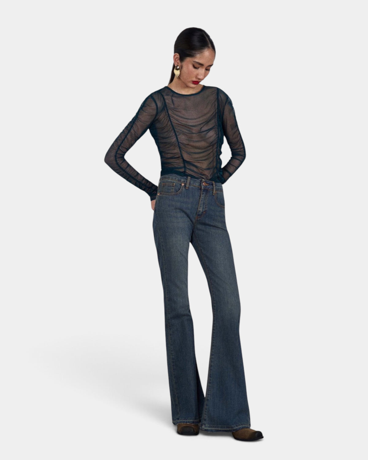 D'Elle - Giulia Mastini - Jeans Flaire Sabbiato Vintage