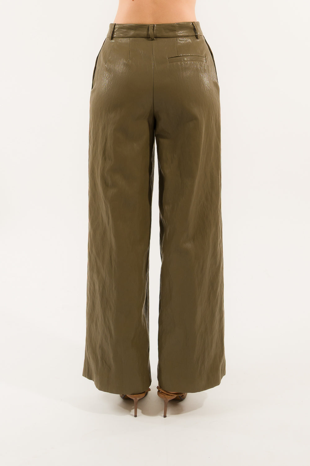 Kontatto - Pantalone Uomo Ecopelle Militare