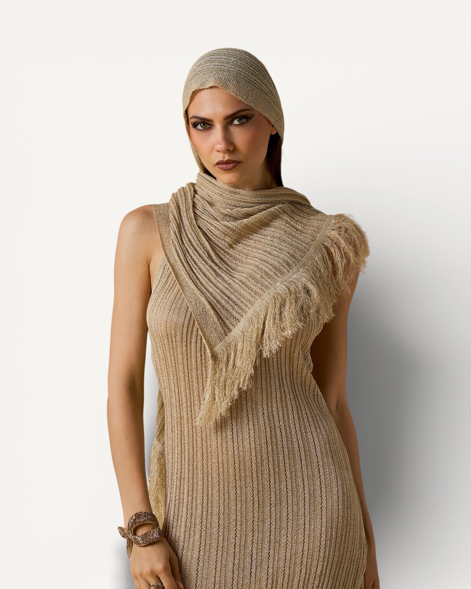 No Secrets -  Stola Lurex con Frange