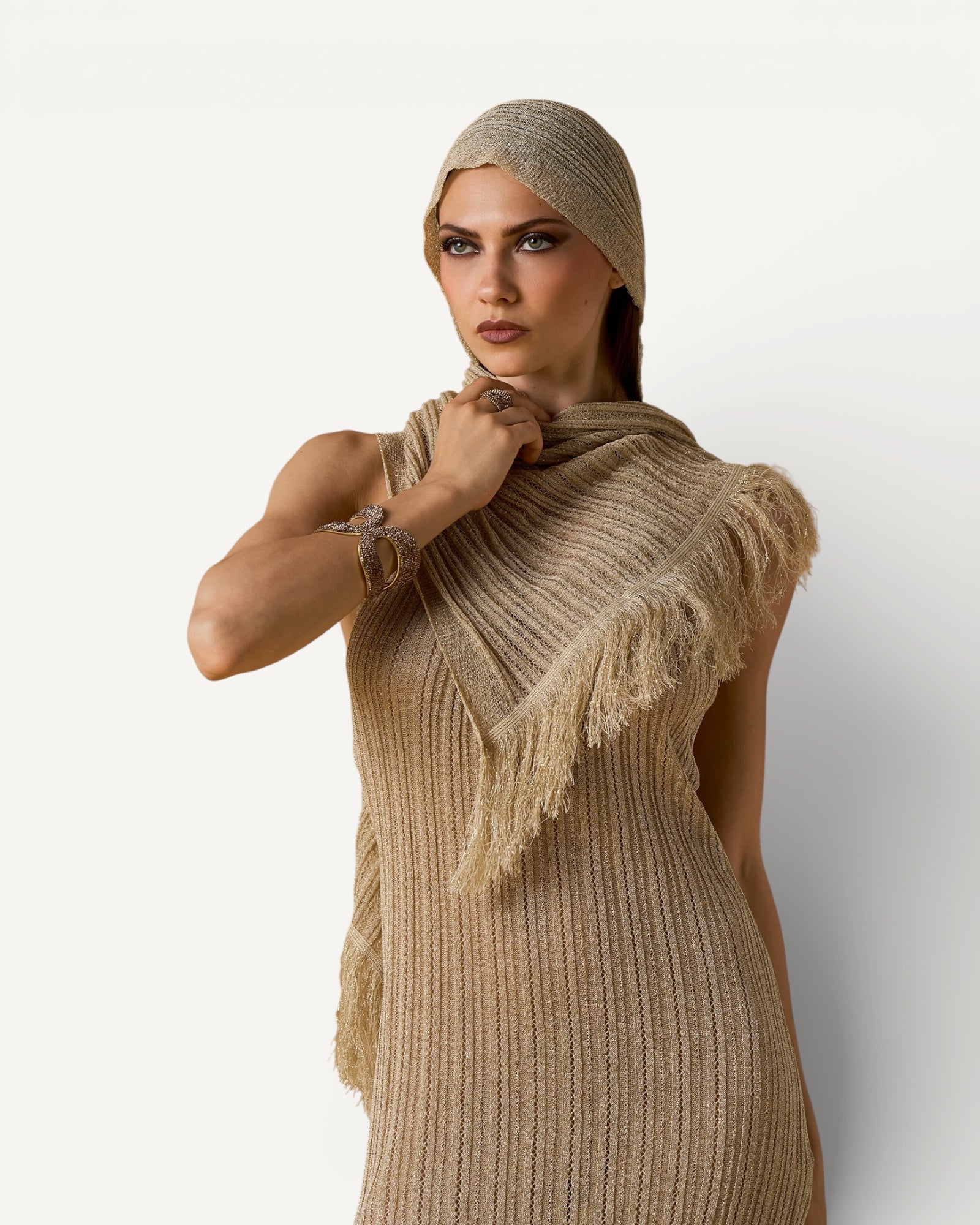 No Secrets -  Stola Lurex con Frange