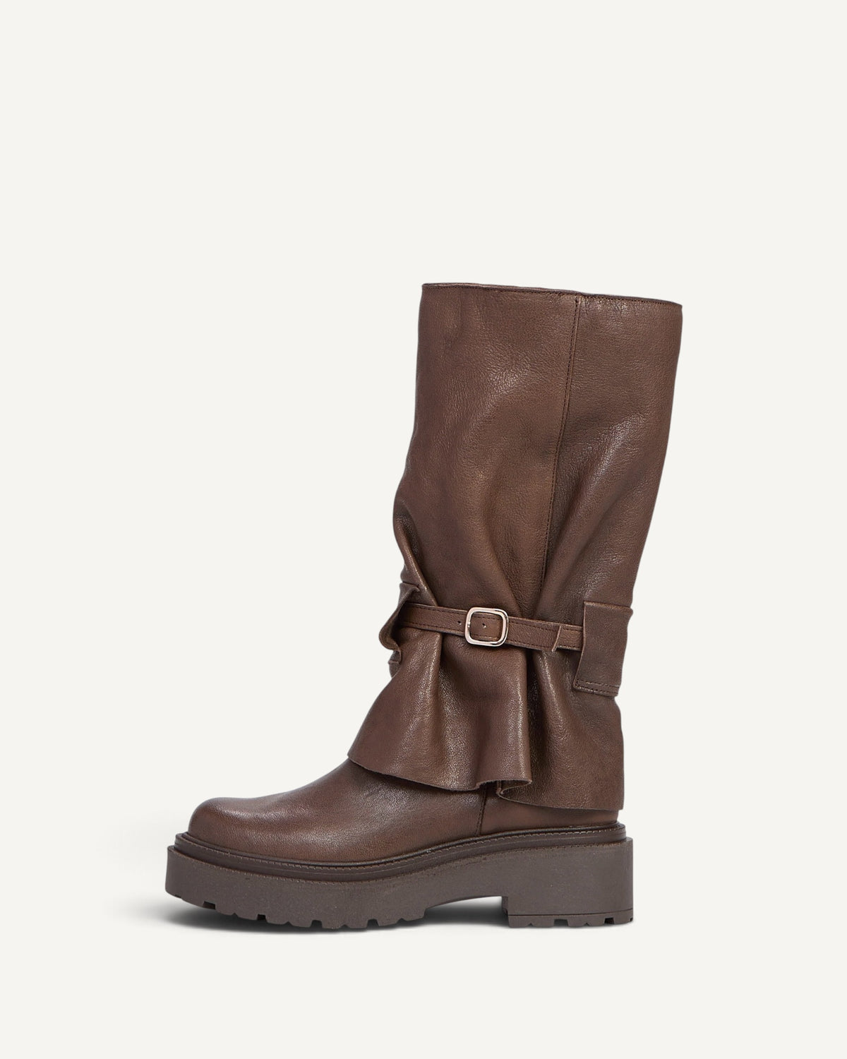 Ovyé - Stivale in Pelle con Fibbia Marrone