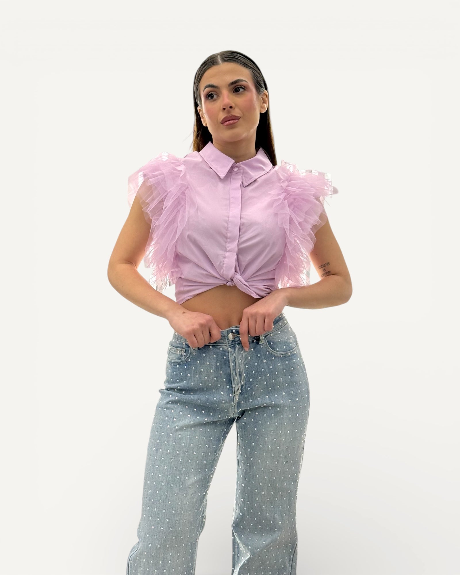 No Secrets - Camicia Maniche Tulle