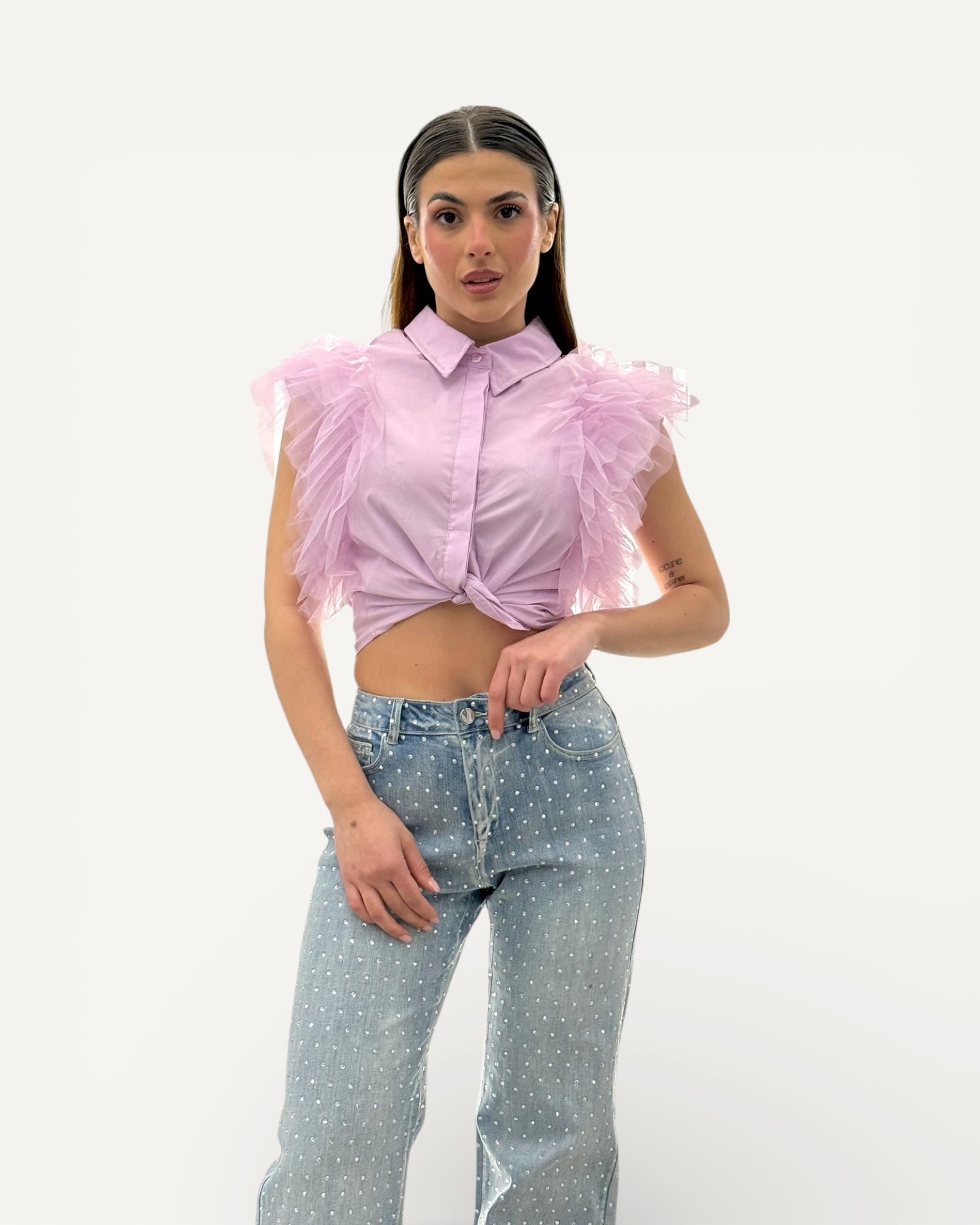 No Secrets - Camicia Maniche Tulle