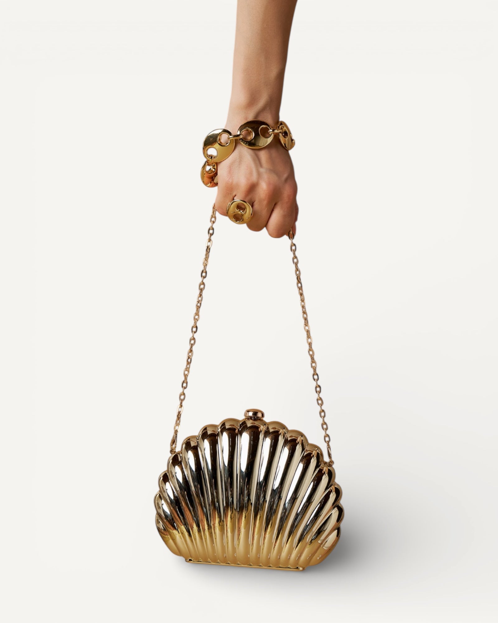 No Secrets - Borsa Conchiglia Oro