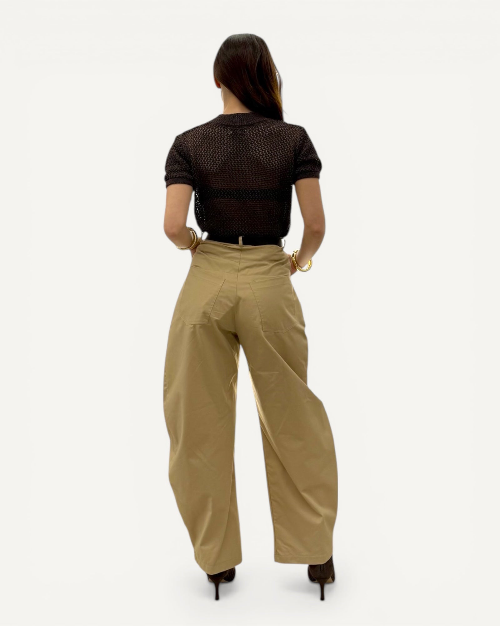 KikiSix - Pantalone Carrot Beige