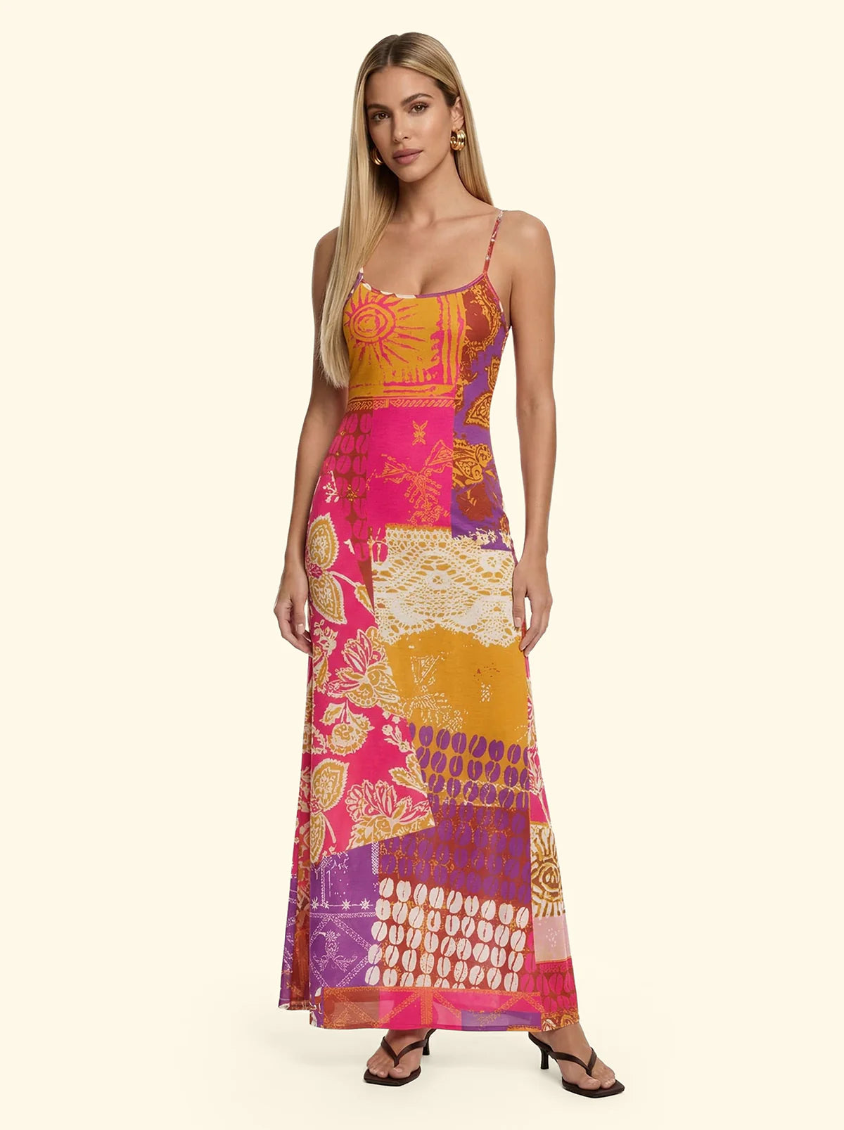 F**K - Vestito Lungo Donna Fantasia SW3304-X41
