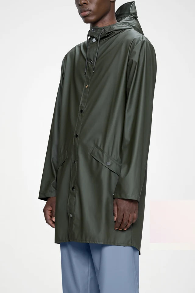 Rains - Long Jacket W3 Unisex Verde Militare