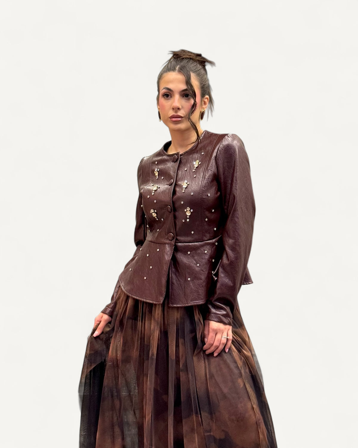 D'Elle - Giulia Mastini - Giubbotto in Ecopelle Bordeaux