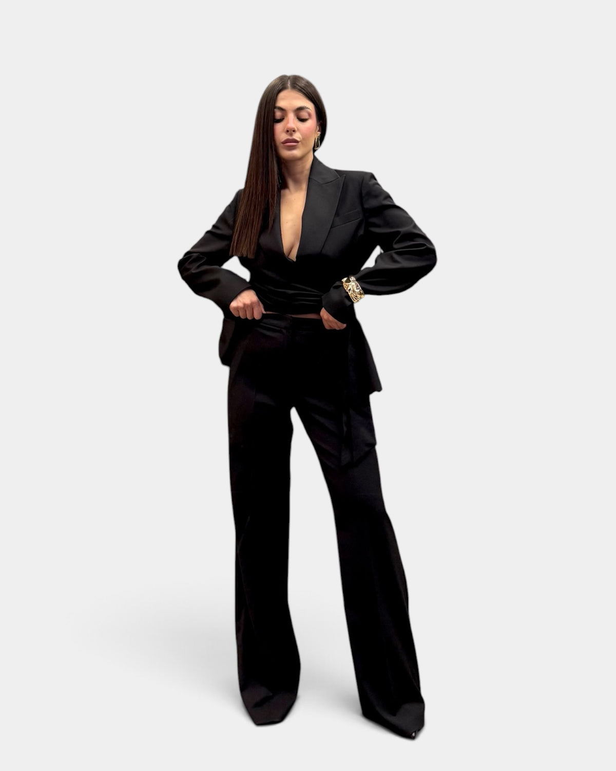 KikiSix - Pantalone Nero con Elastico
