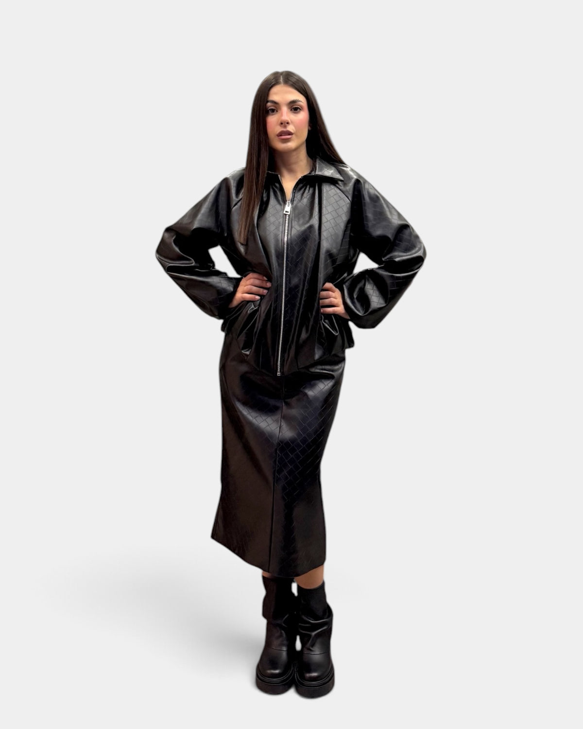 KikiSix - Bomber Ecopelle Nero