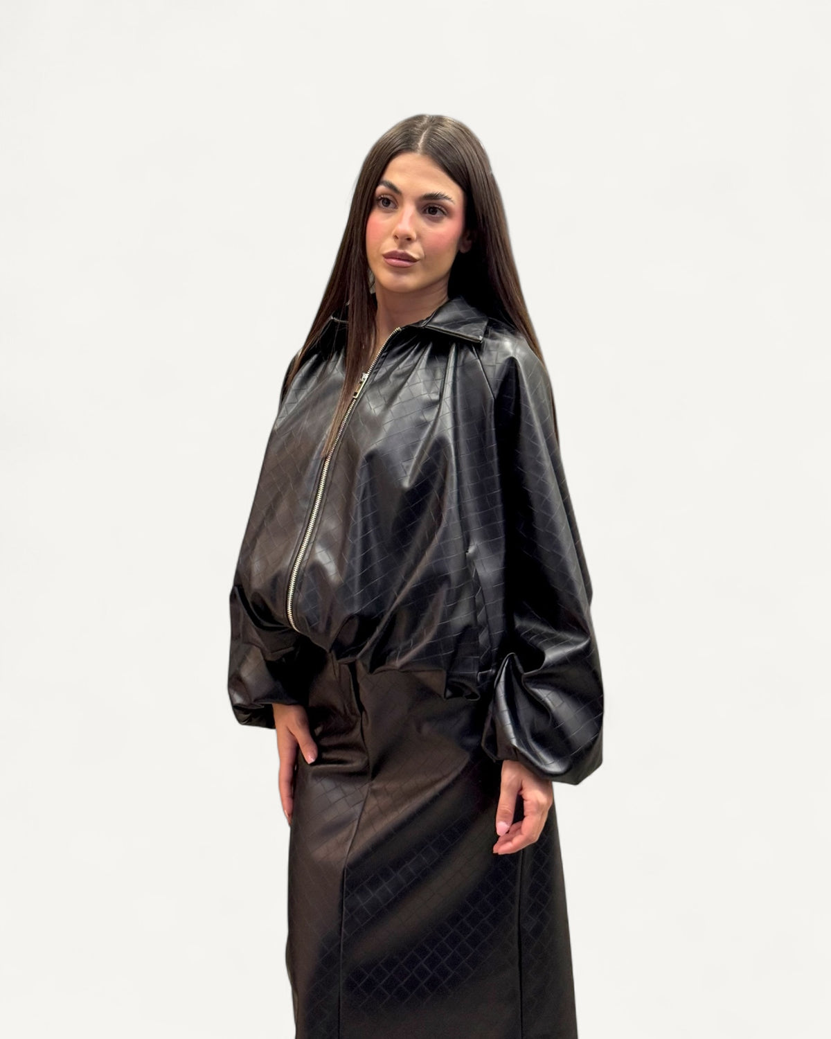KikiSix - Bomber Ecopelle Nero
