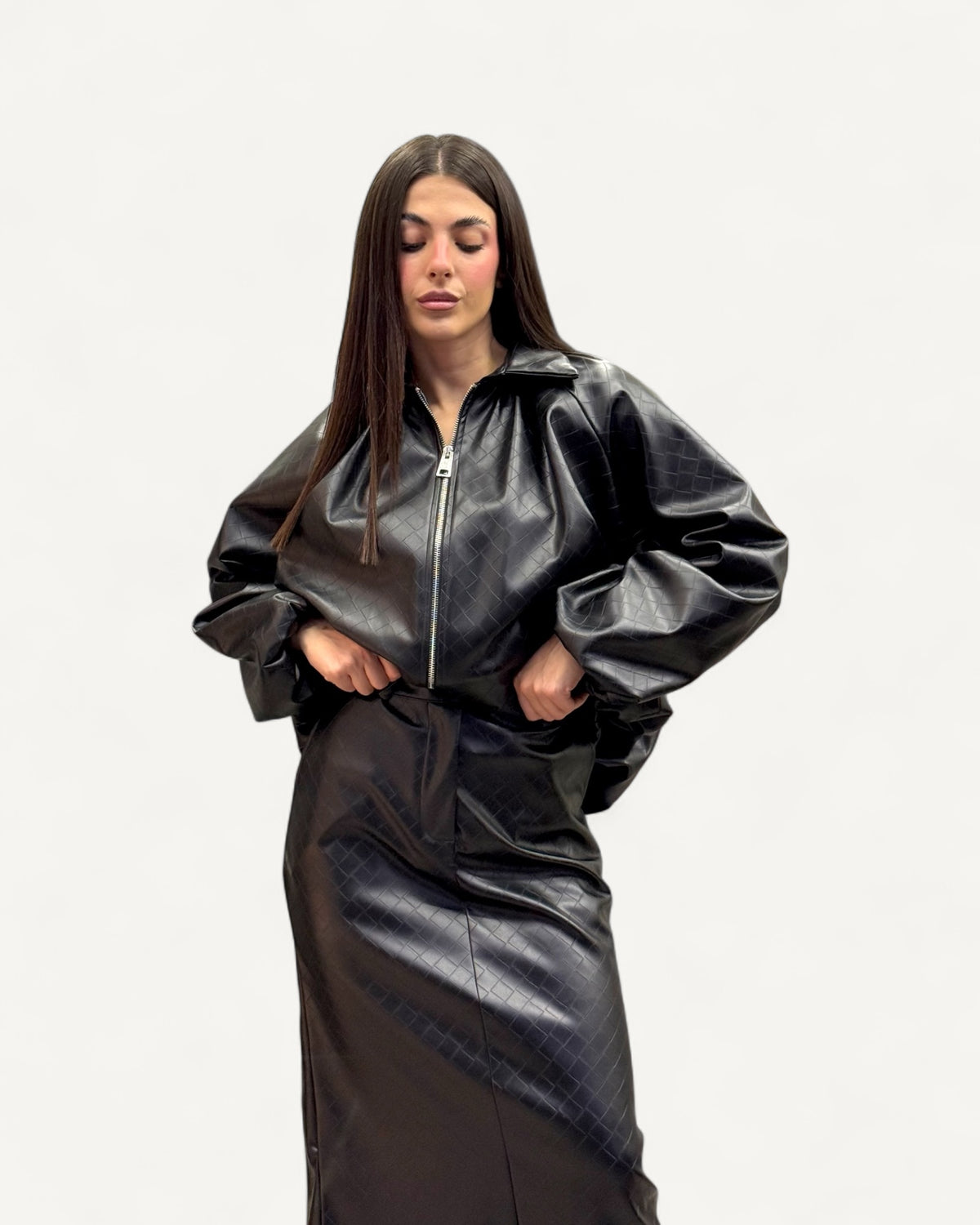 KikiSix - Bomber Ecopelle Nero